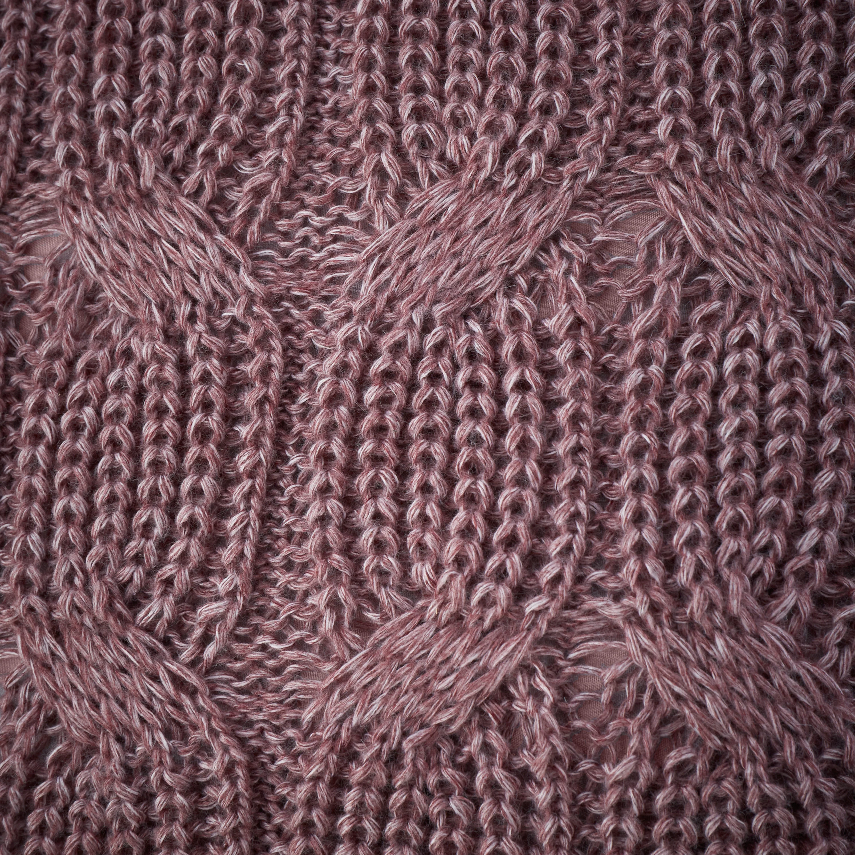 Chunky Marl Knit Purple Square Cushion - Chunky Marl Knit Plum Cushion 45x45CM - Image 4