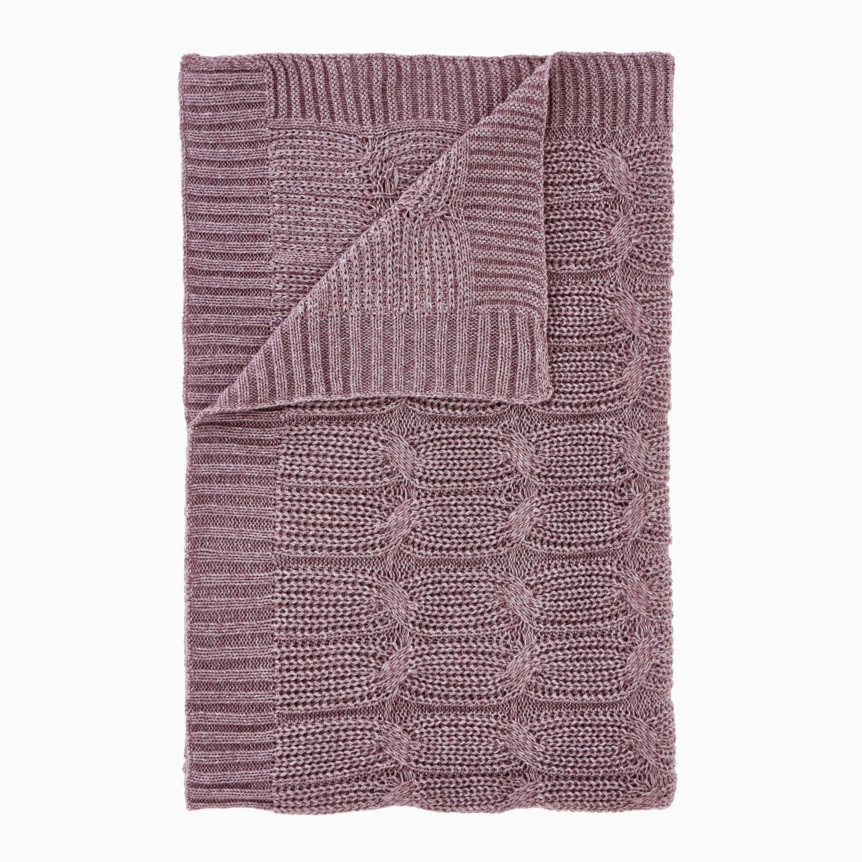 Chunky Marl Knit Purple Throw - Chunky Marl Knit Plum Throw 130x170CM - Image 2