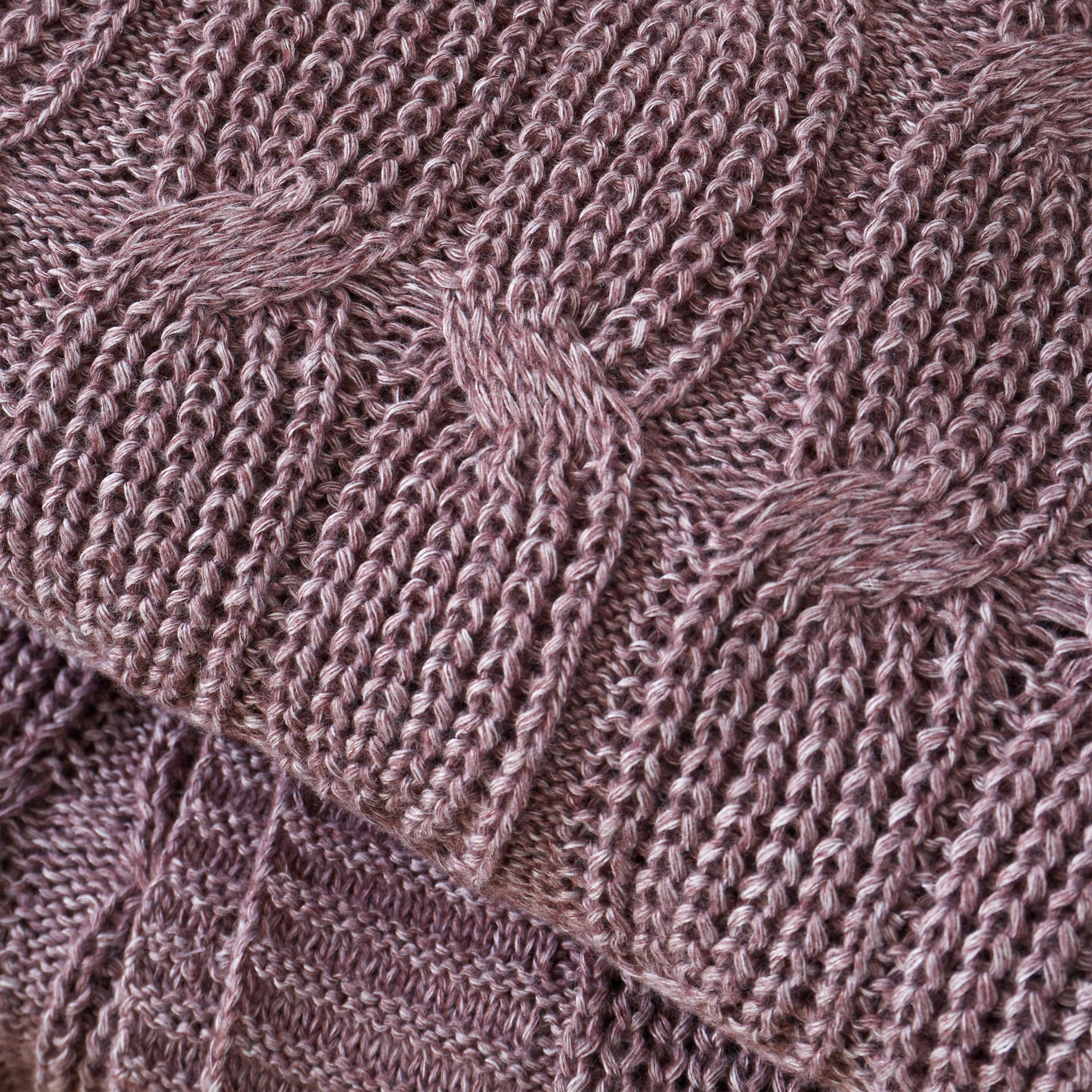 Chunky Marl Knit Purple Throw - Chunky Marl Knit Plum Throw 130x170CM - Image 3