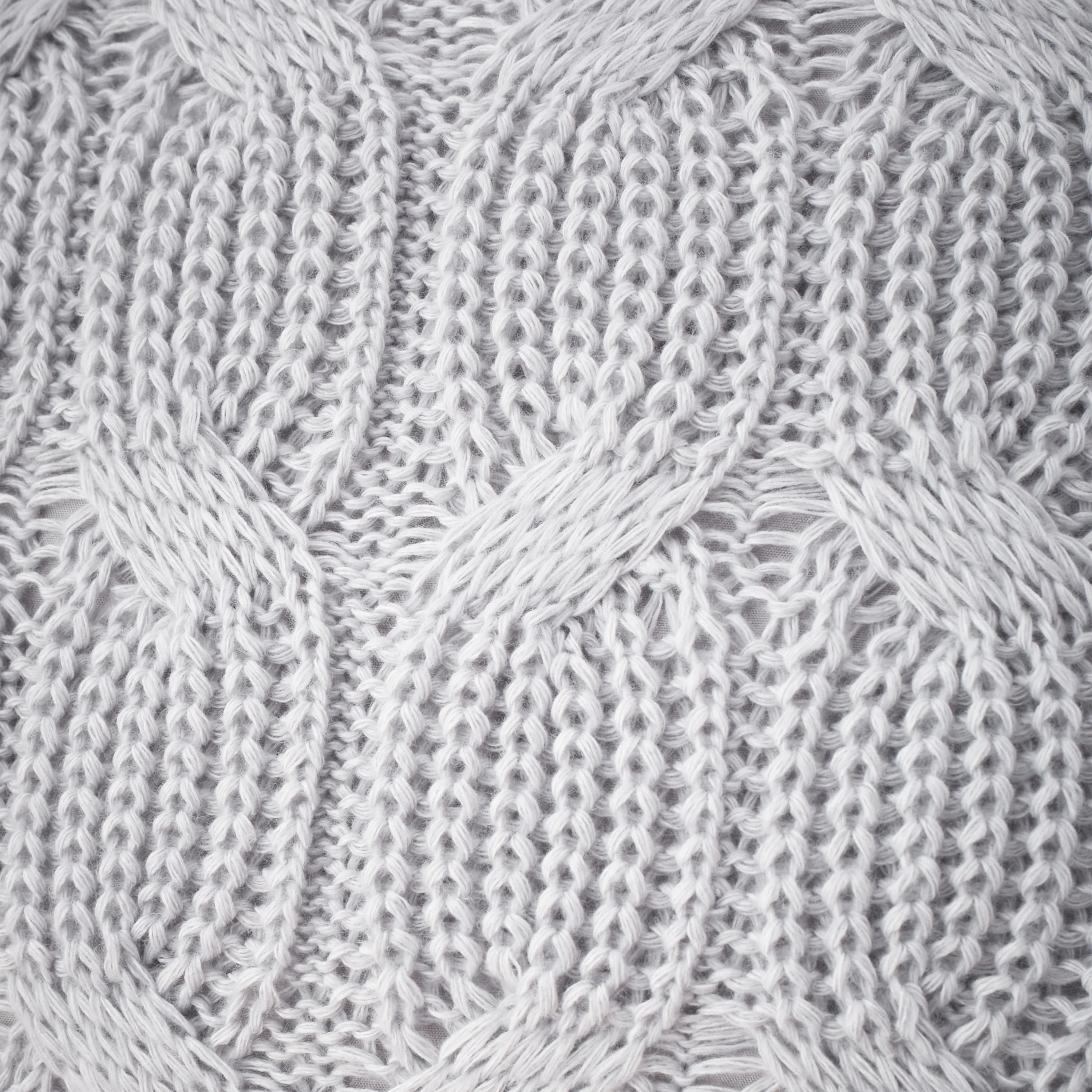 Chunky Marl Knit Silver Square Cushion - Chunky Marl Knit Silver Cushion 45x45CM - Image 3