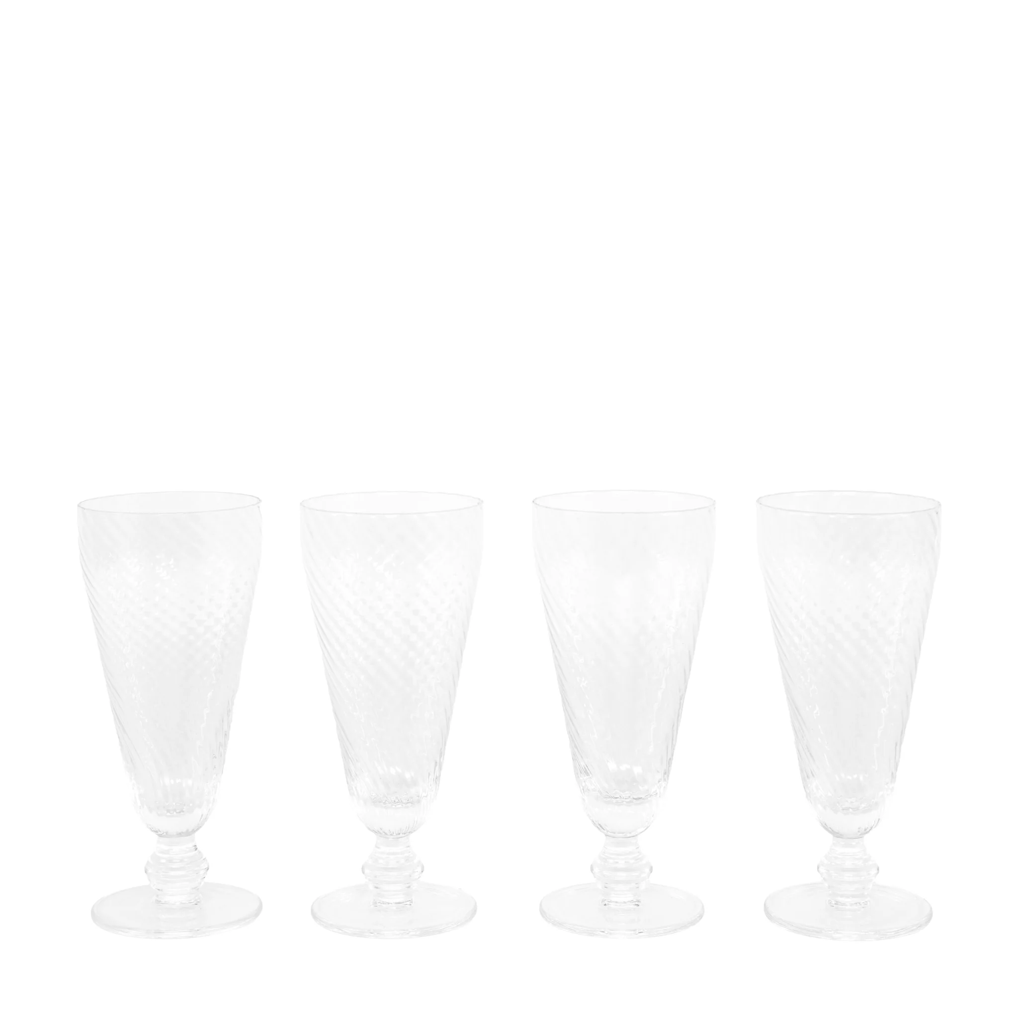 Clear Swirl Flute Glass Set Of 4 - DHD Swirl Flute Glass Clear 4Pk - Image 3