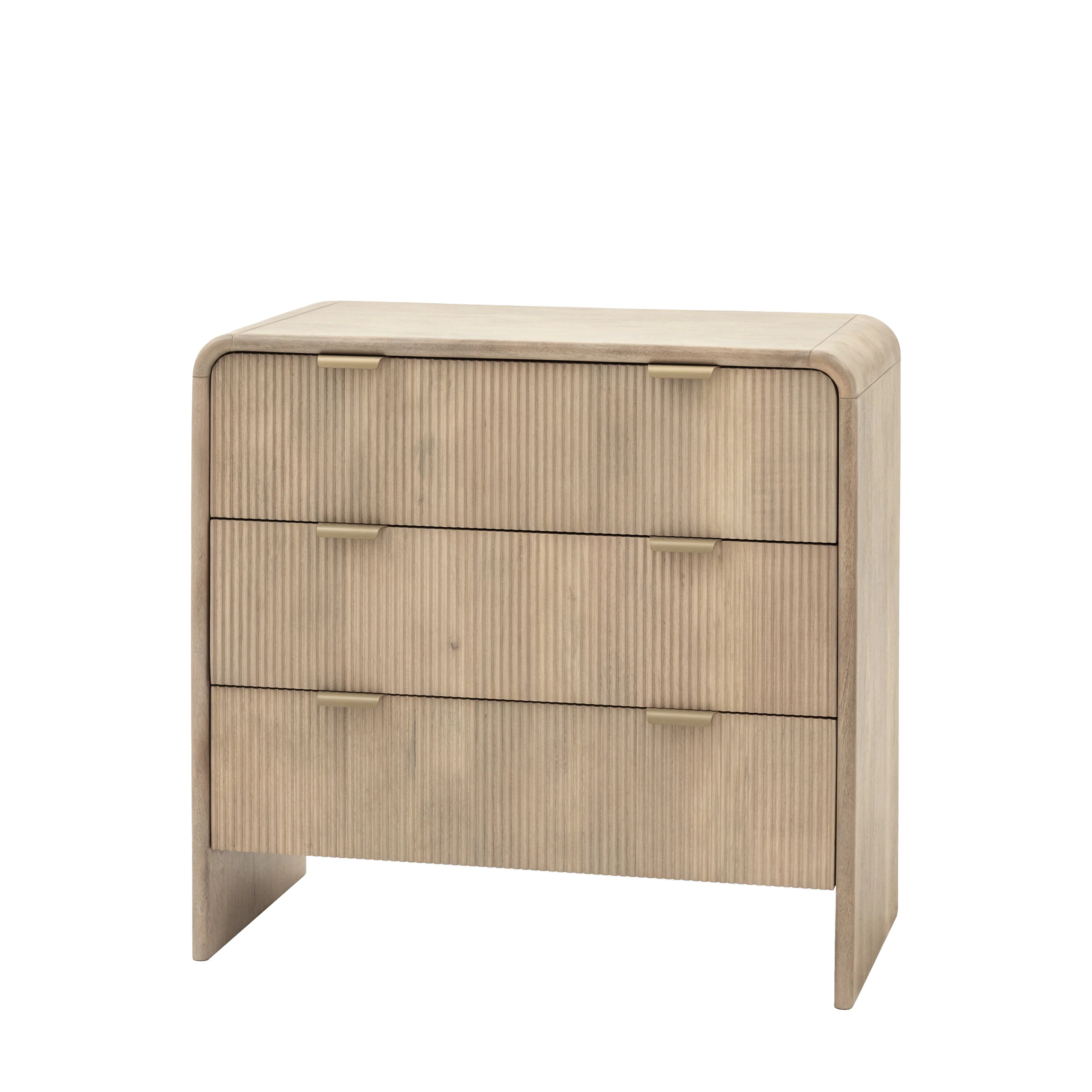 Colonna 3 Drawer Chest - 3 Drawer Chest Natural Mango Wood / Brass - Image 5