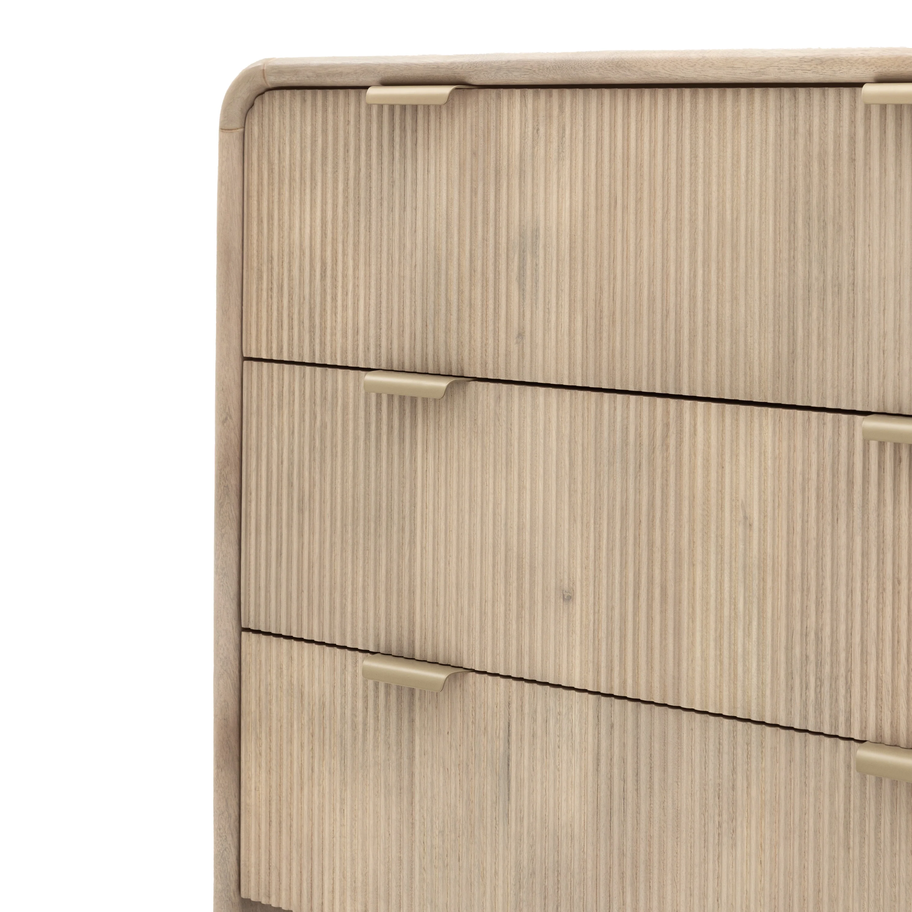 Colonna 3 Drawer Chest - 3 Drawer Chest Natural Mango Wood / Brass - Image 8