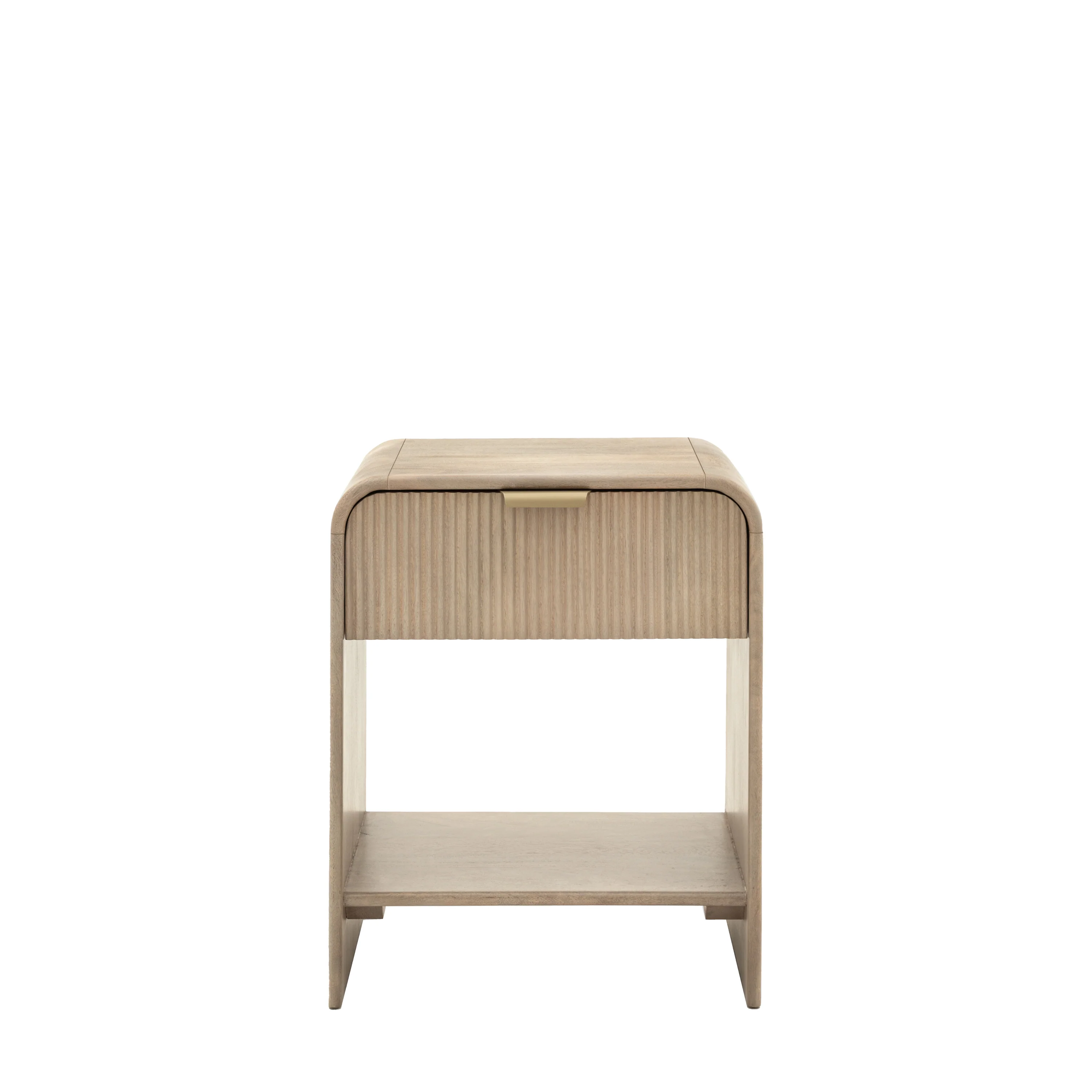Colonna Bedside Table - 1 Drawer Bedside 45cm Natural Mango Wood / Brass