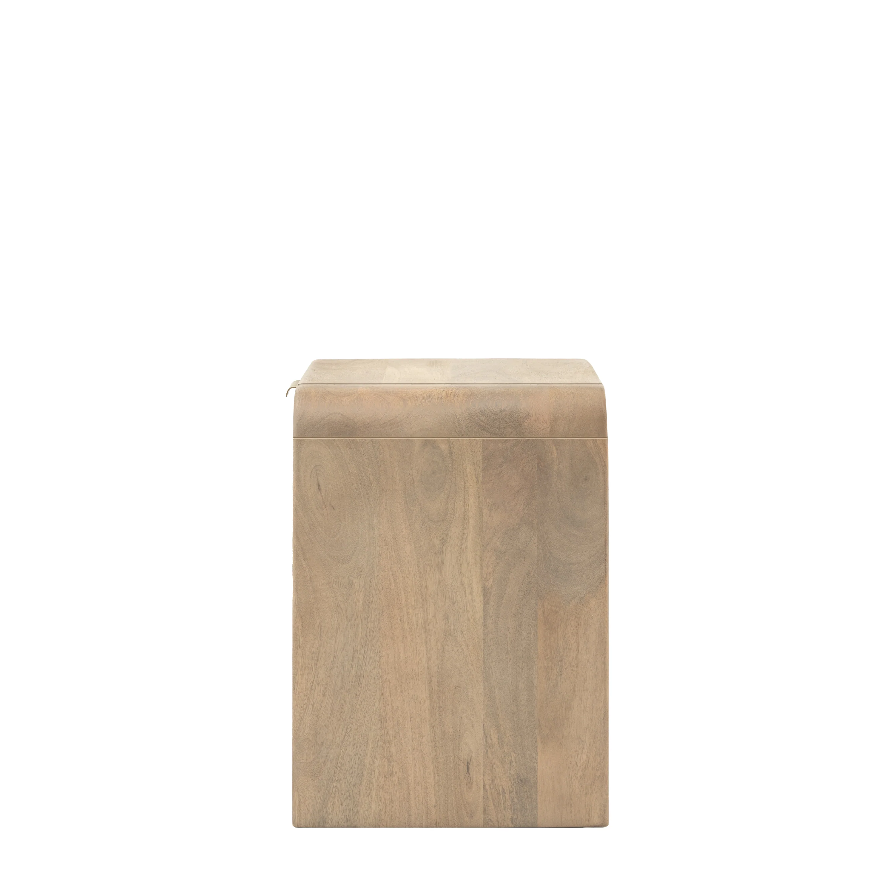 Colonna Bedside Table - 1 Drawer Bedside 45cm Natural Mango Wood / Brass - Image 6