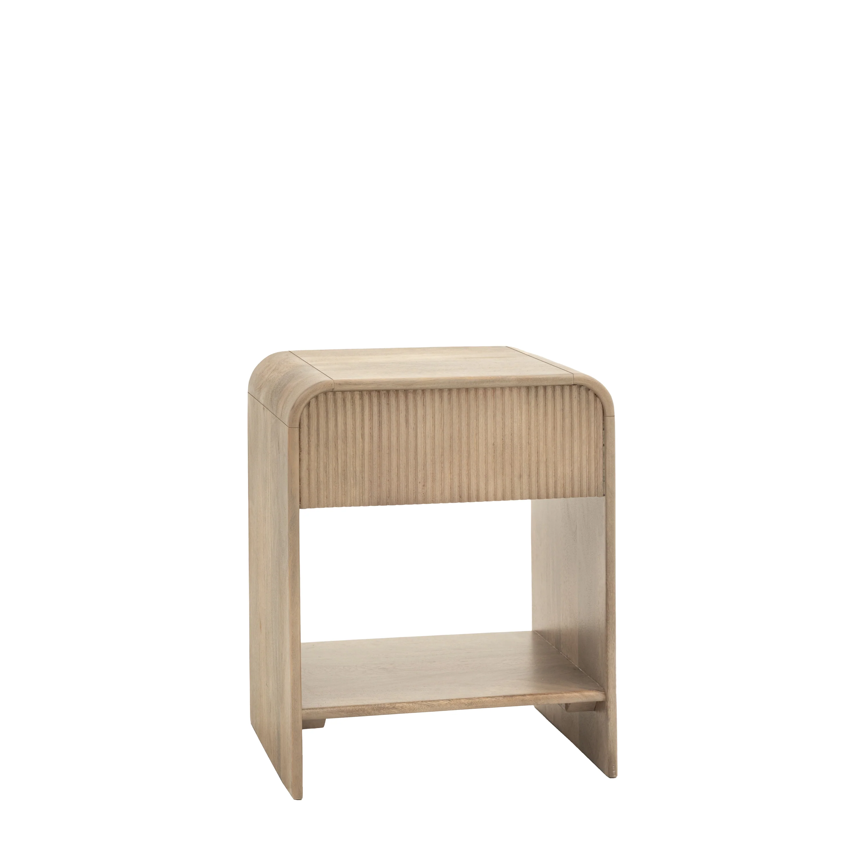 Colonna Bedside Table - 1 Drawer Bedside 45cm Natural Mango Wood / Brass - Image 7