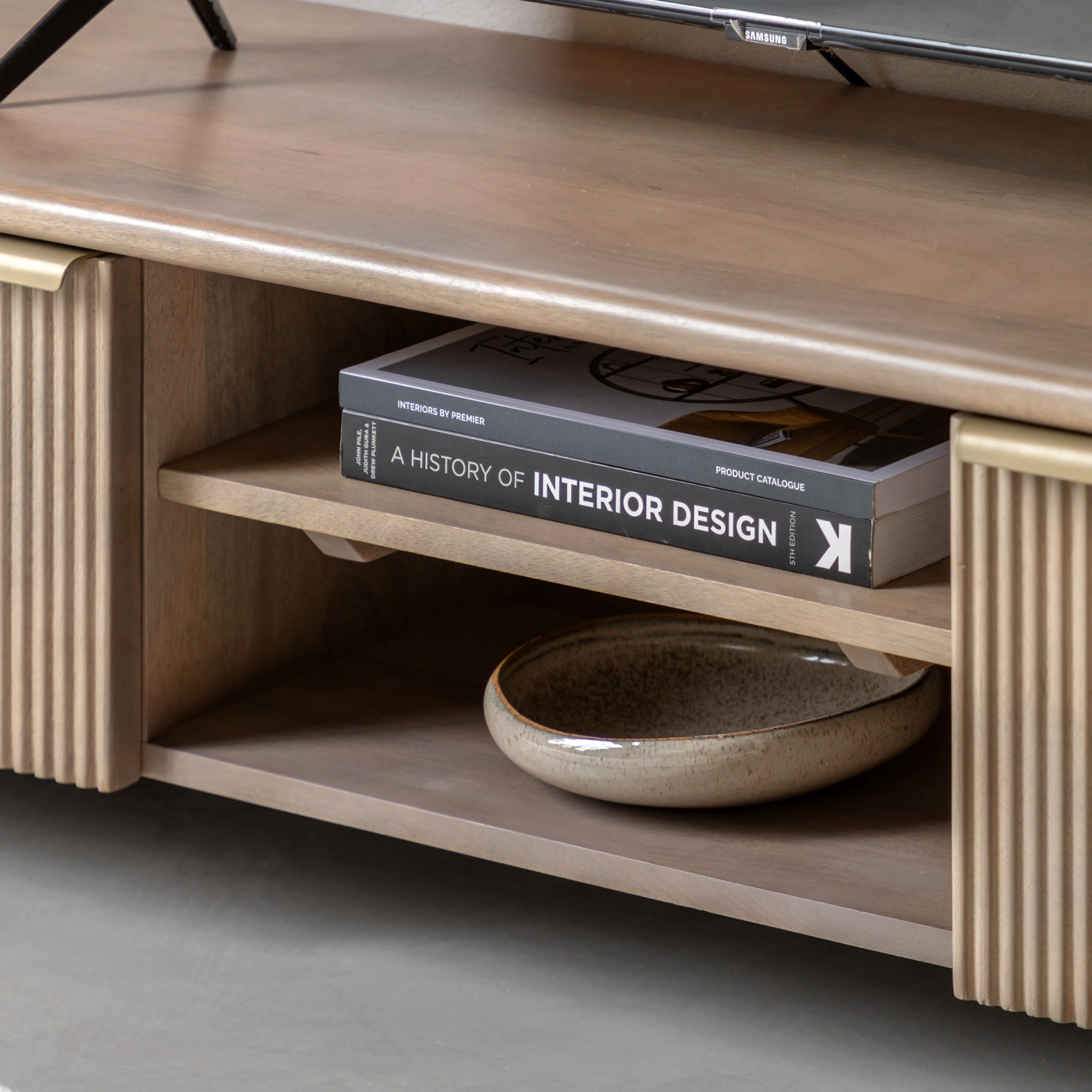 Colonna Media Unit - Media Unit Natural Mango Wood / Brass - Image 3