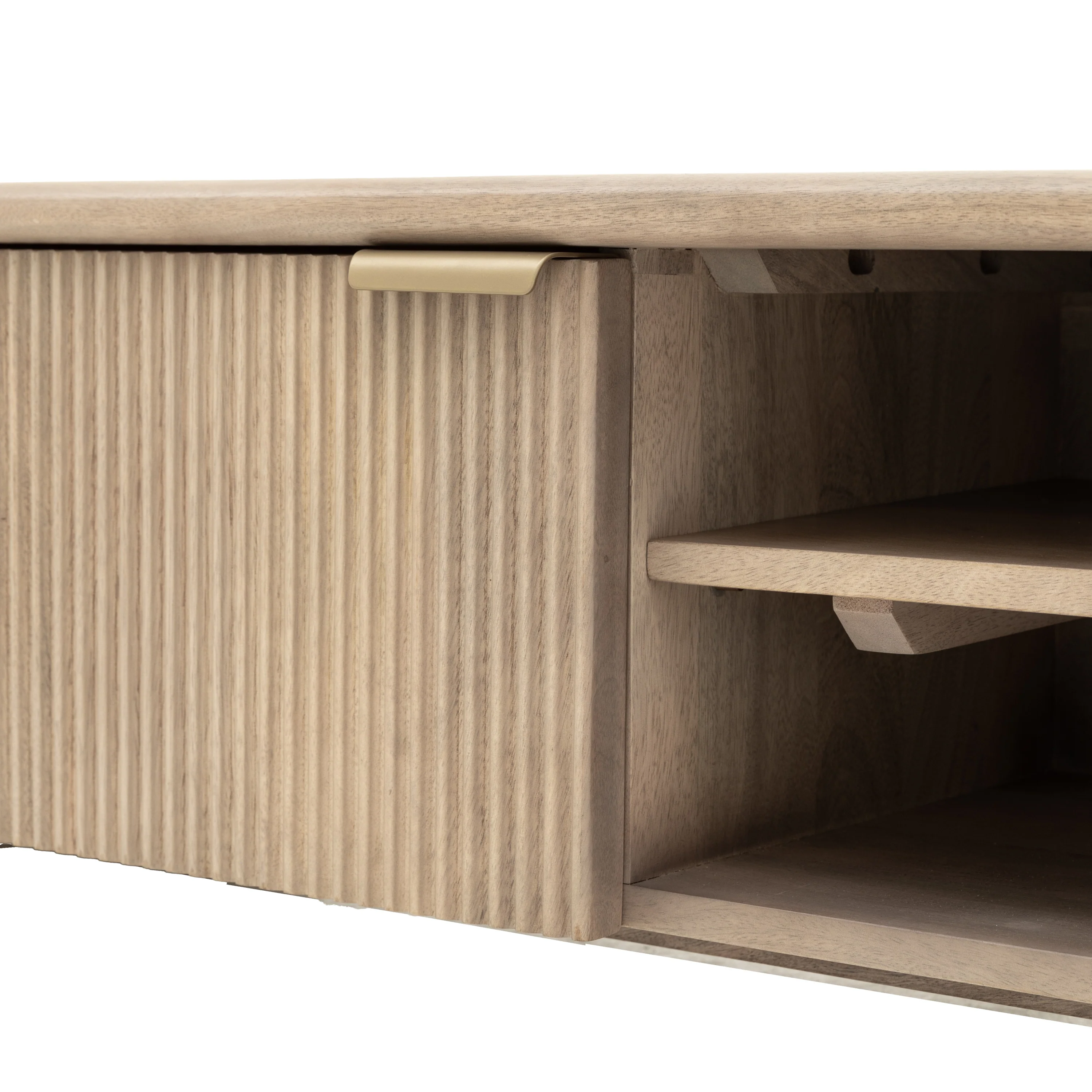 Colonna Media Unit - Media Unit Natural Mango Wood / Brass - Image 8