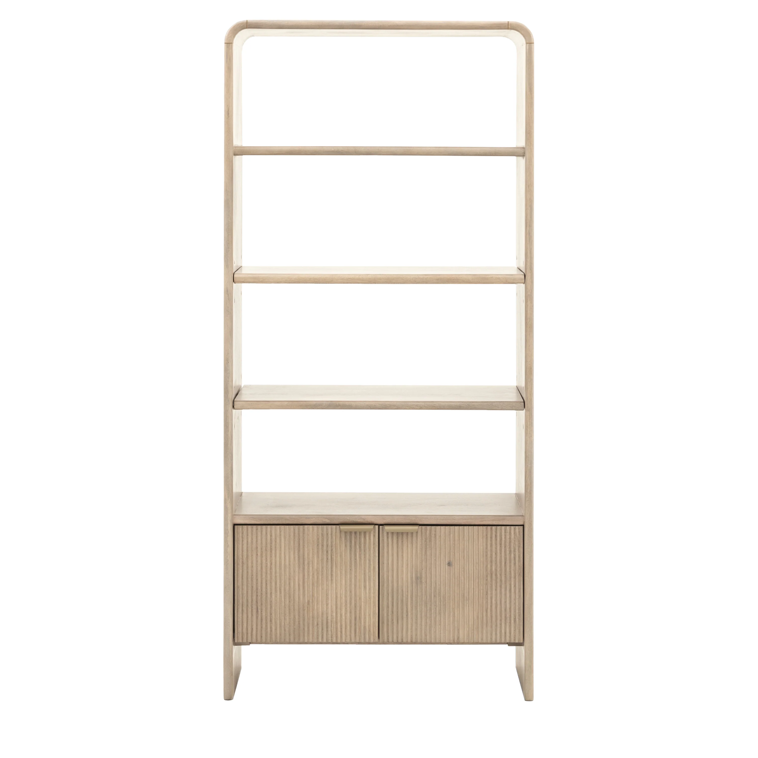 Colonna Open Display Unit - Open Display Unit Natural Mango Wood / Brass