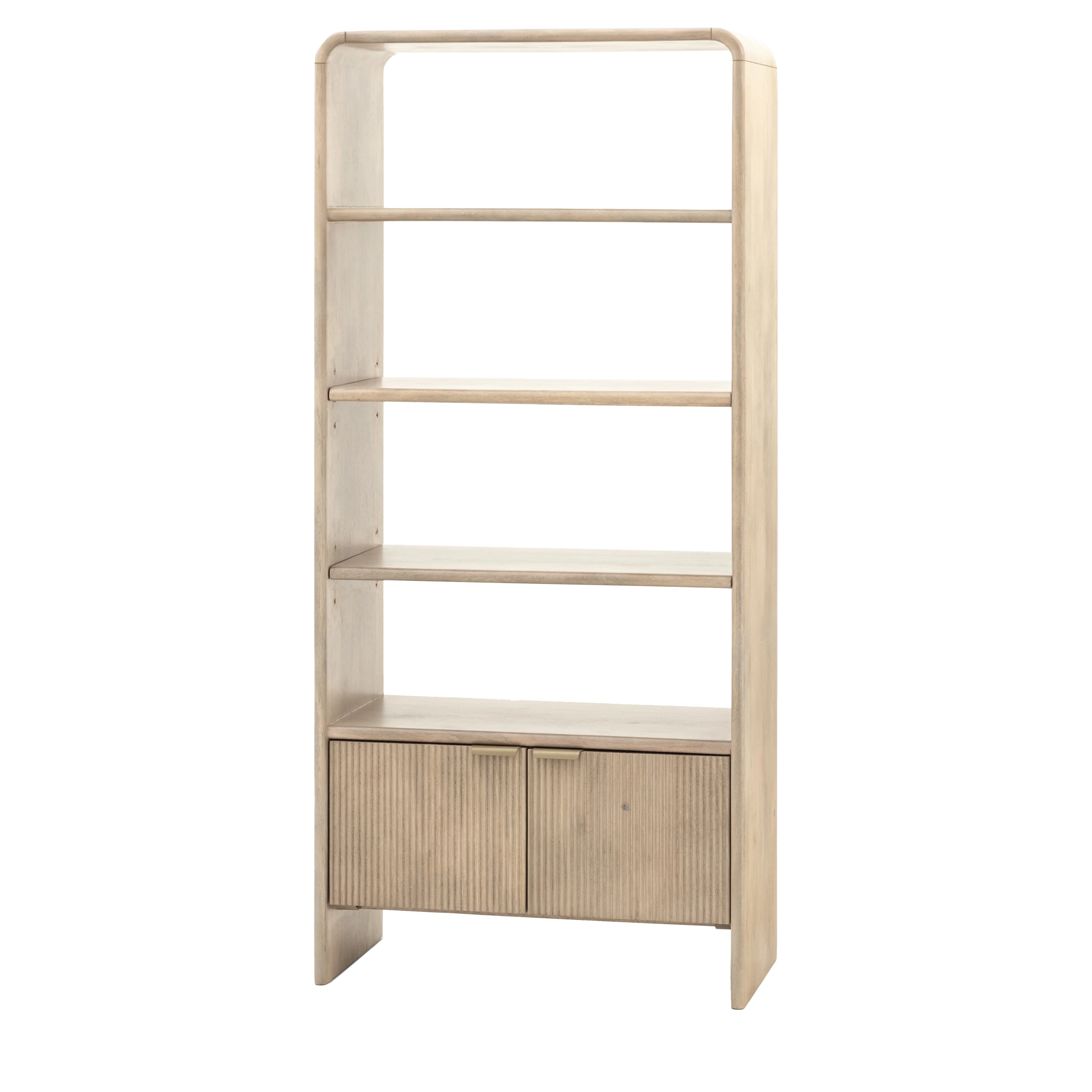 Colonna Open Display Unit - Open Display Unit Natural Mango Wood / Brass - Image 5