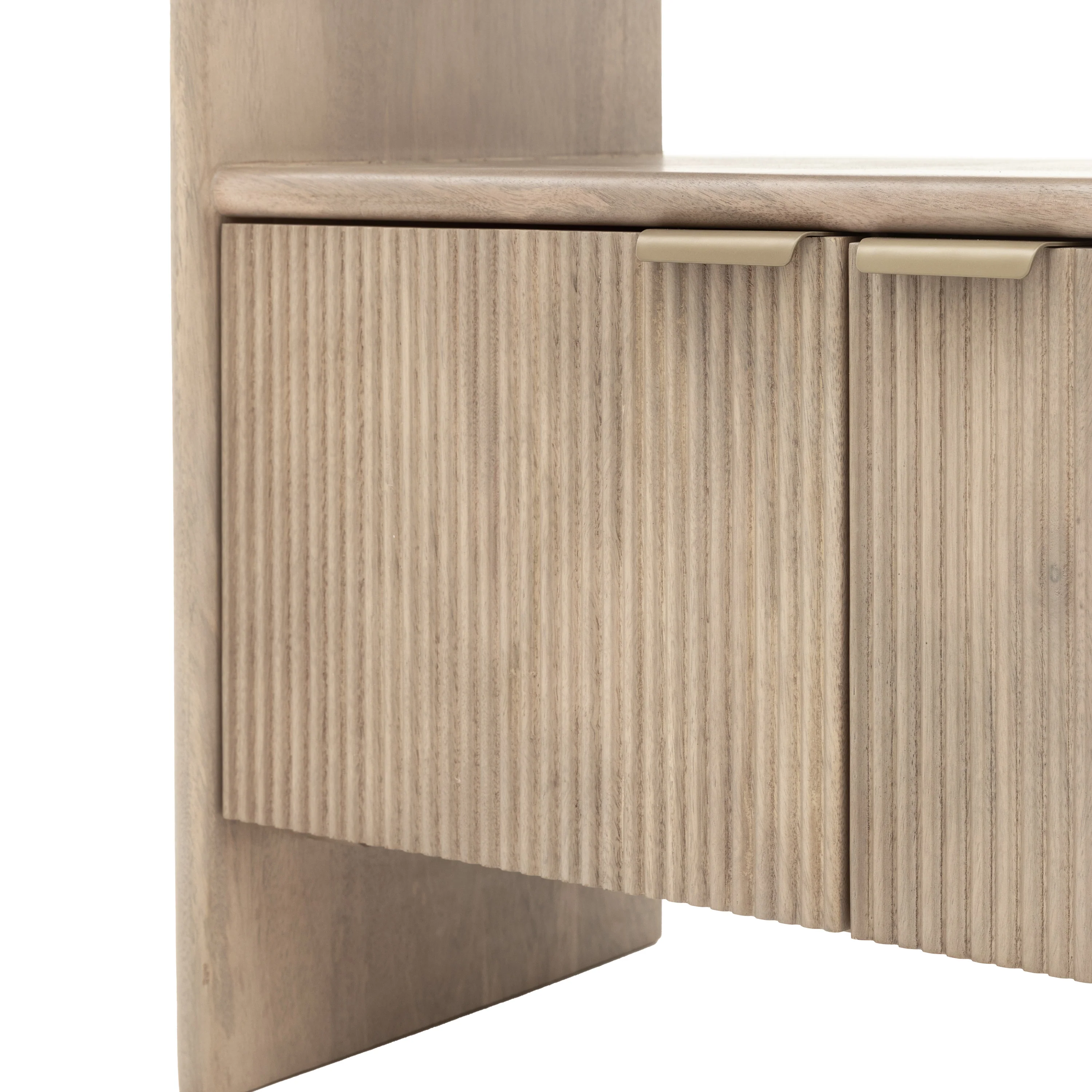 Colonna Open Display Unit - Open Display Unit Natural Mango Wood / Brass - Image 8