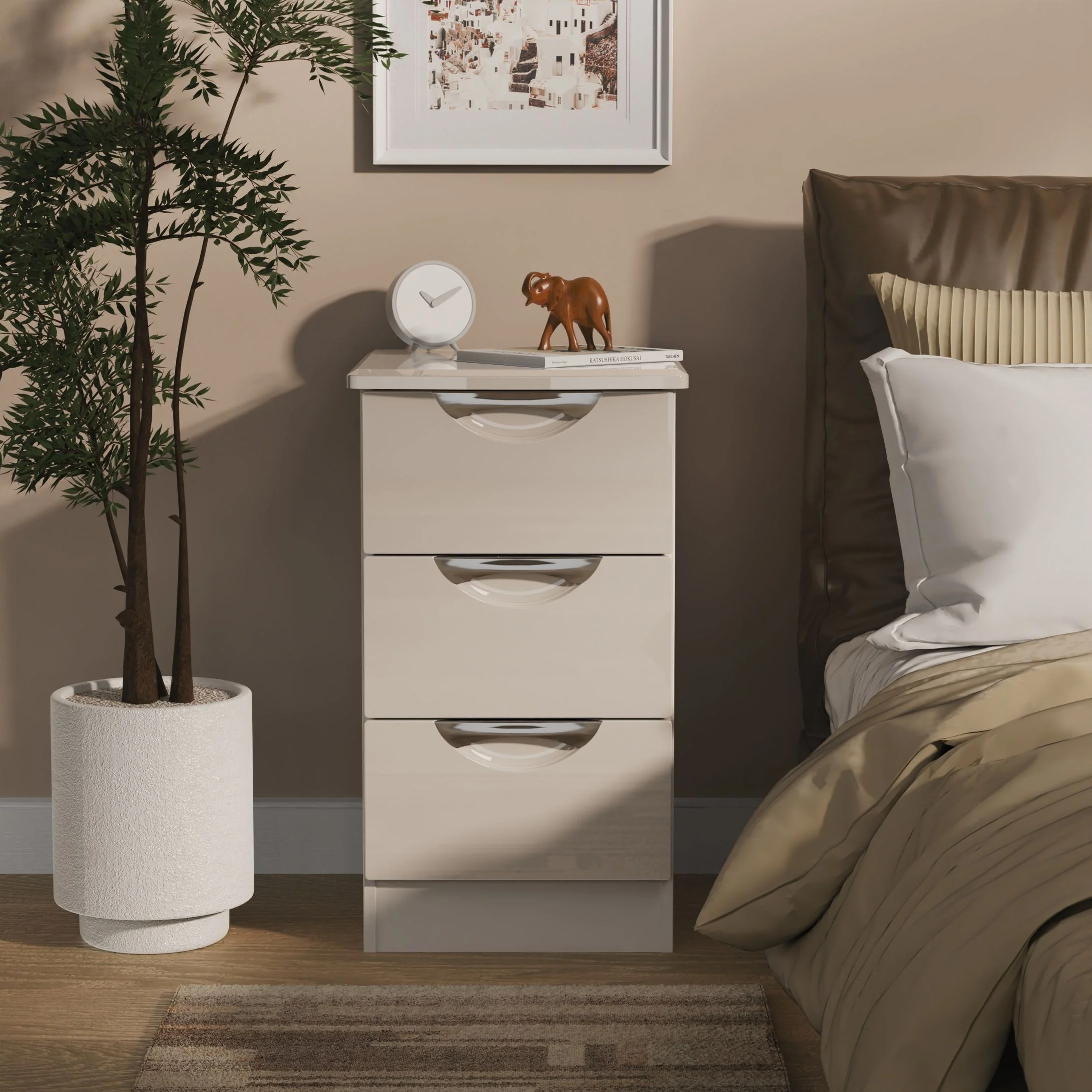 Colton 3 Drawer Bedside Cabinet - 3 Drawer Bedside Cabinet - Image 18