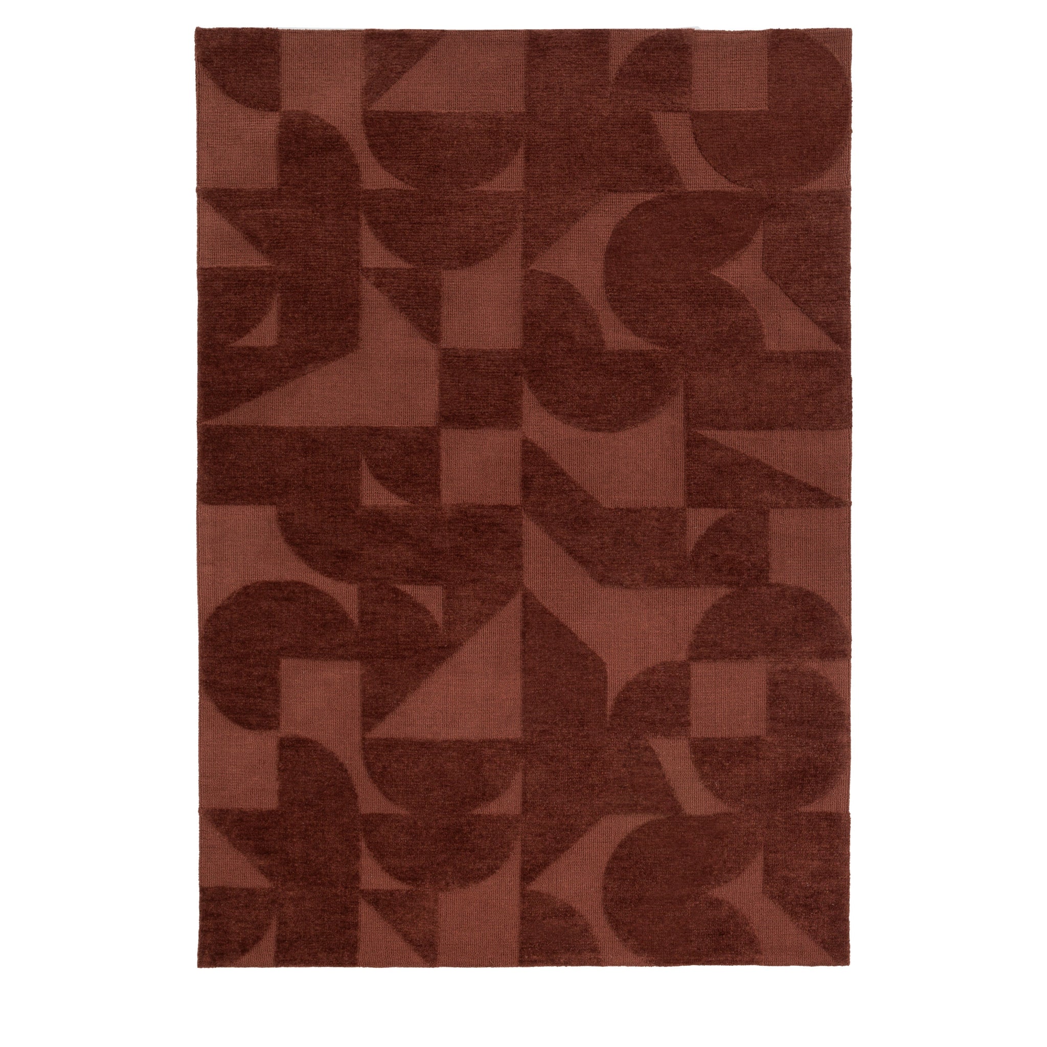 Cortland Block Brown Rug Large - DHD Cortland Block Rug Nutmeg Large