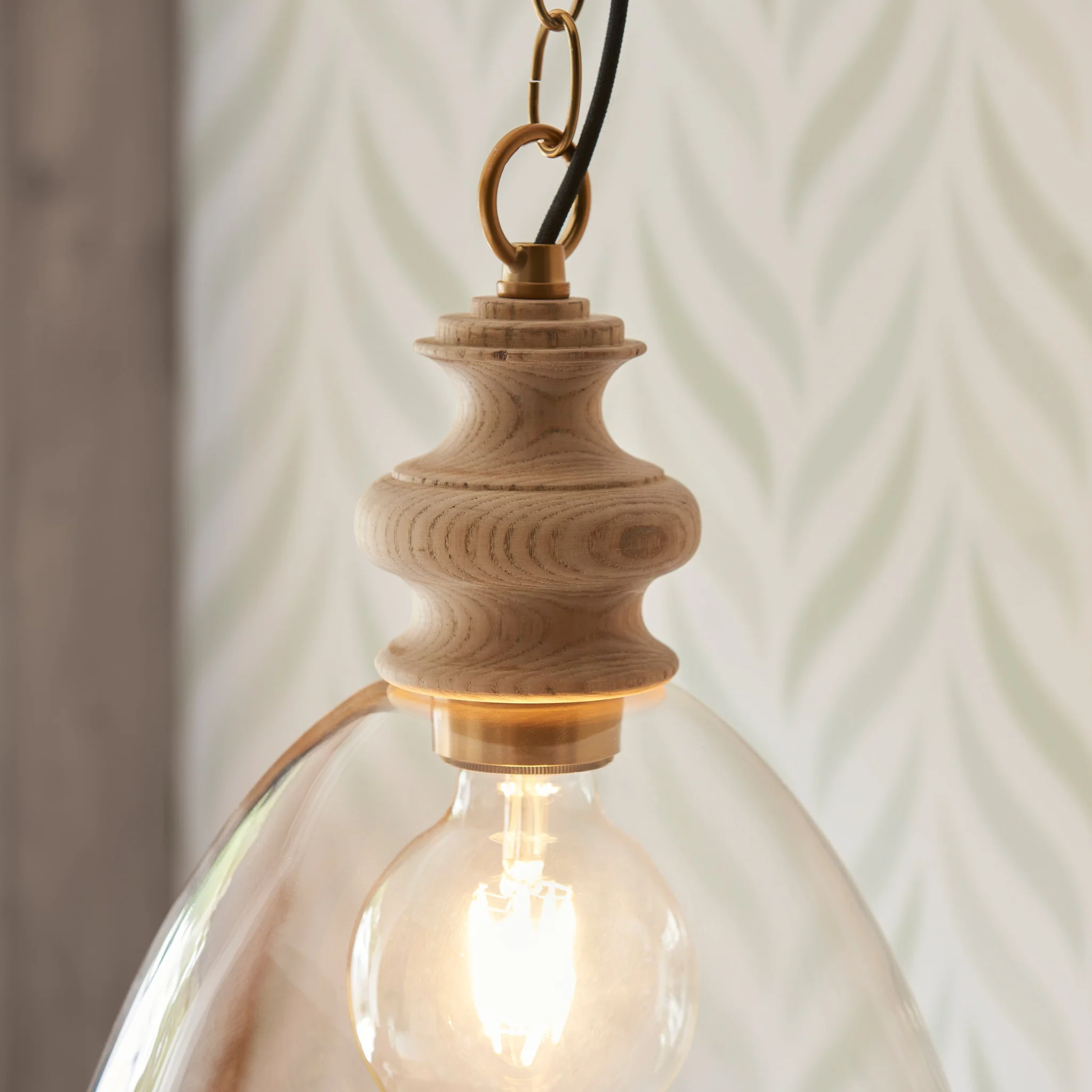 Cotswold 1 Cream Pendant Light - DHD Cotswold 1 Pendant Light Natural Ash - Image 3