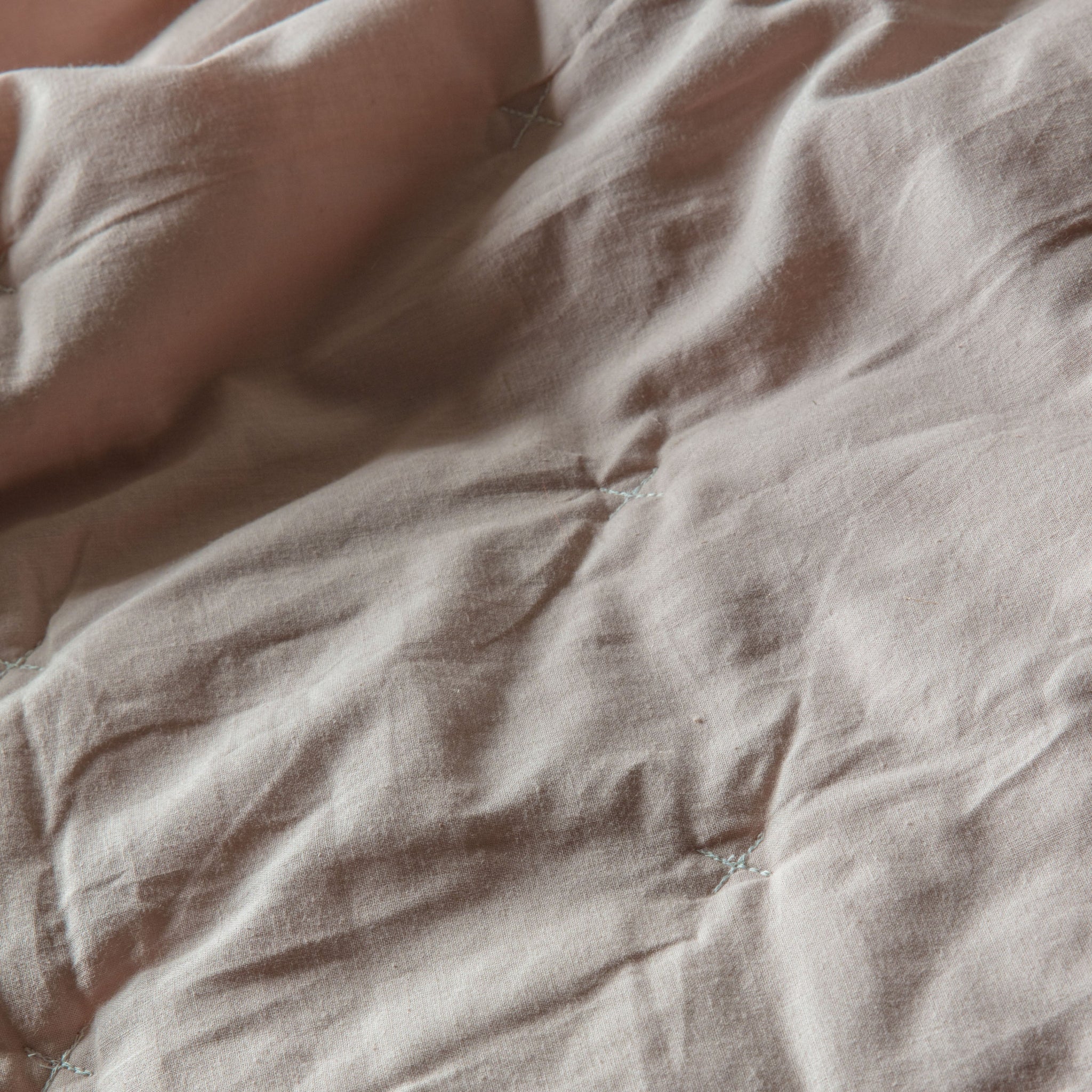 Cotton Stitch Pink Bedspread - Cotton Stitch Bedspread White Blush 240x260CM - Image 3
