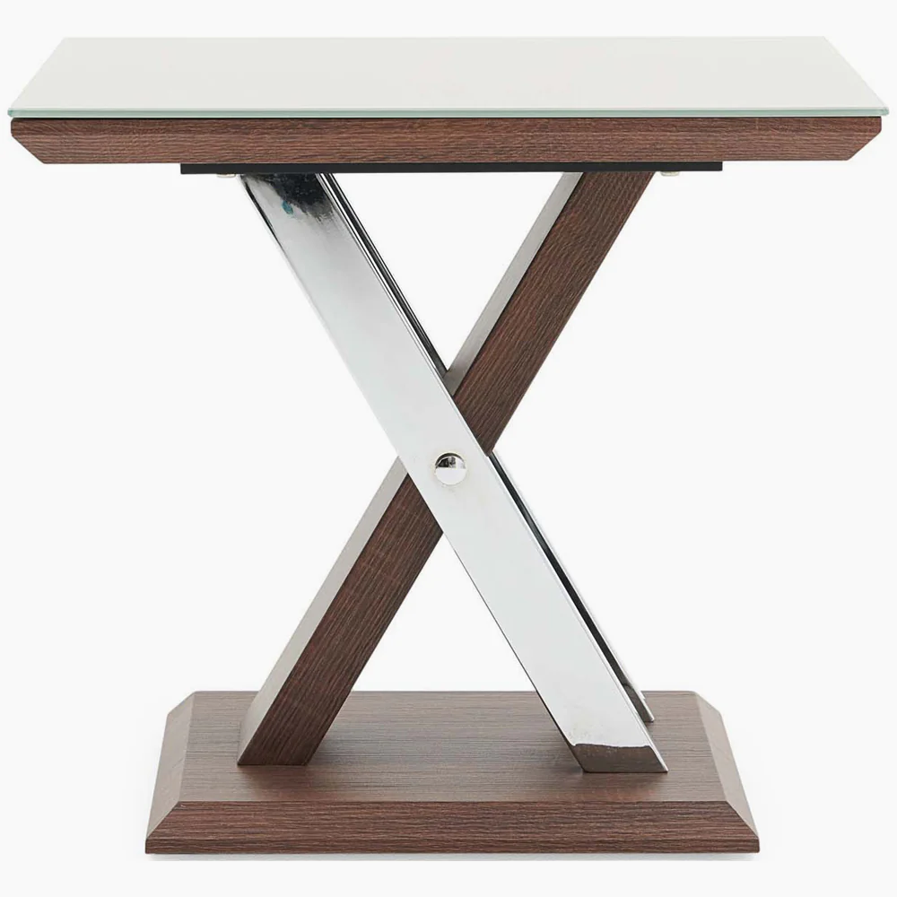 Cuba End Table - End Table Dark Wood / Chrome Leg - Image 3