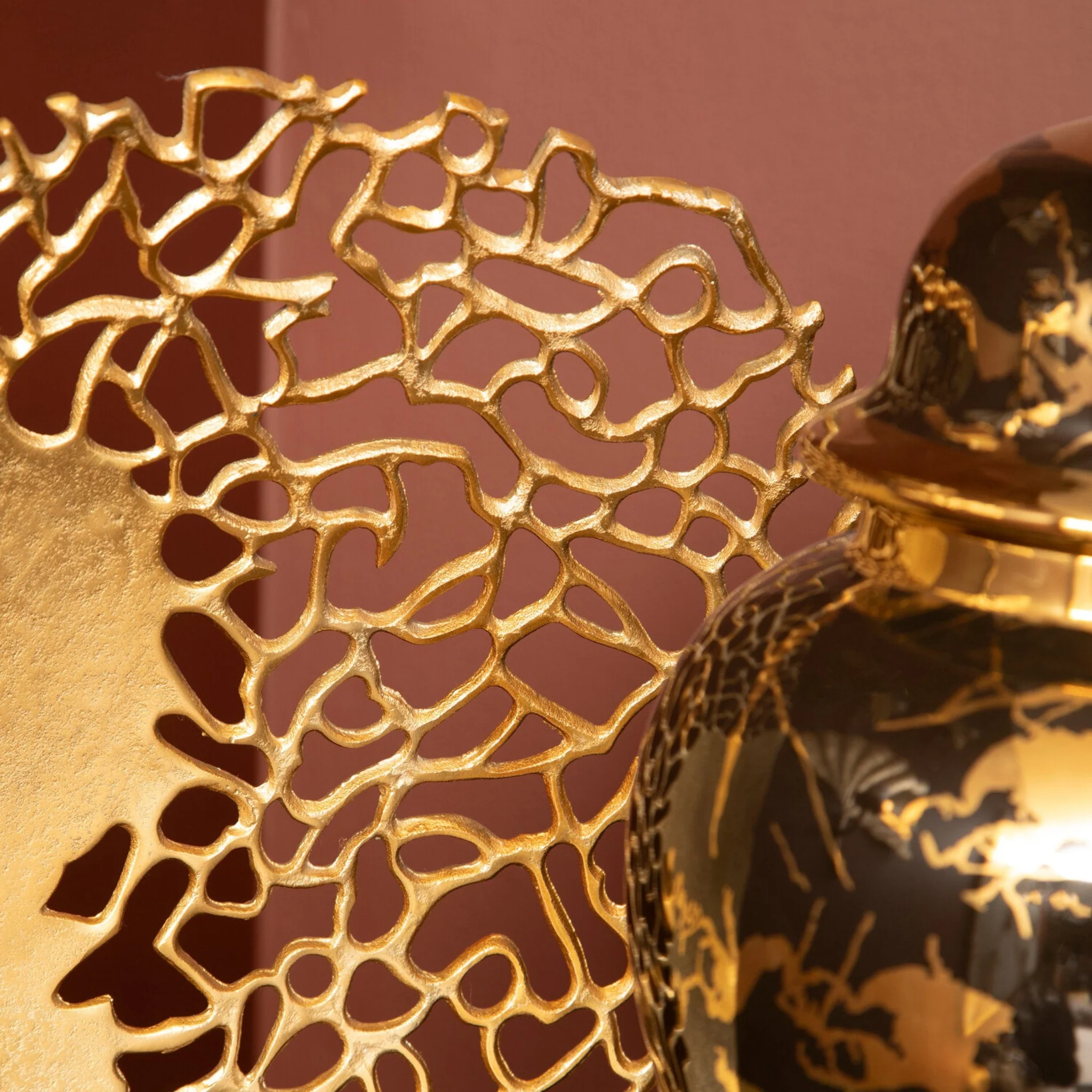 Daito Black and Gold Finish Round Sculpture - Daito Black and Gold Finish Round Sculpture - Image 2