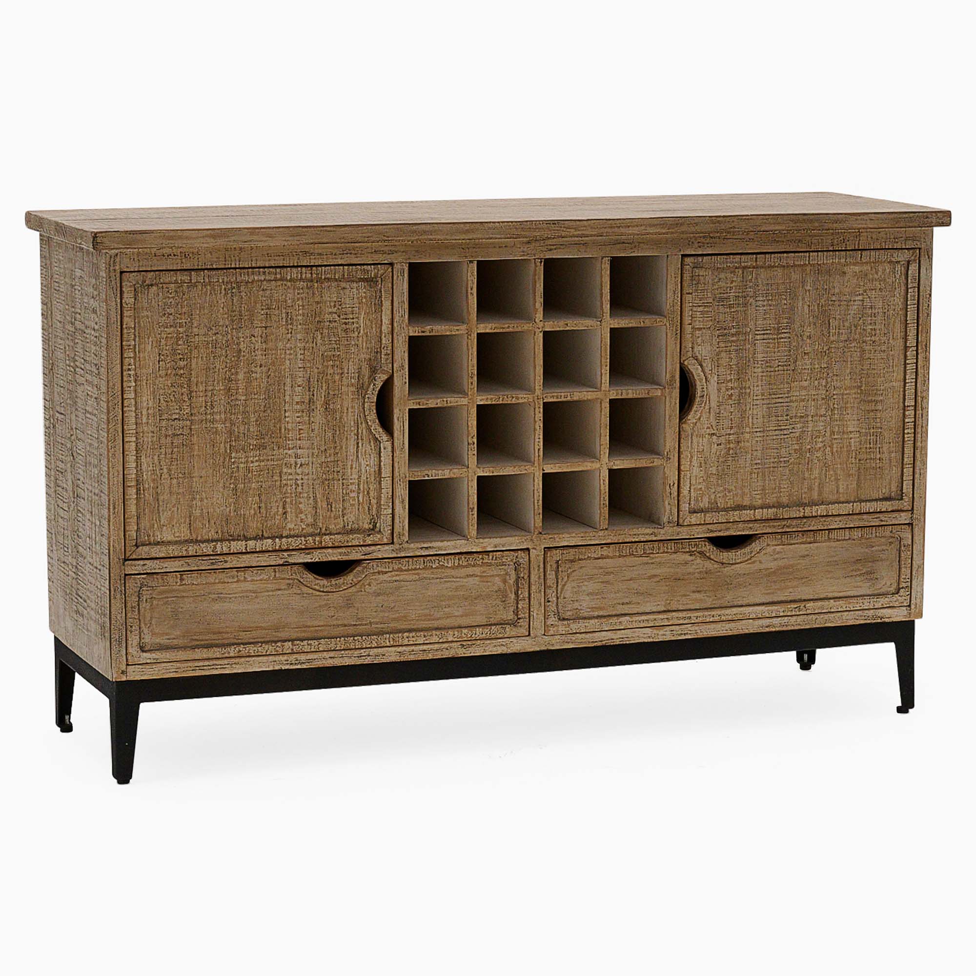 Dakota Sideboard with Wine Rack - Sideboard with Wine Rack Reclaimed Solid Wood - Image 3