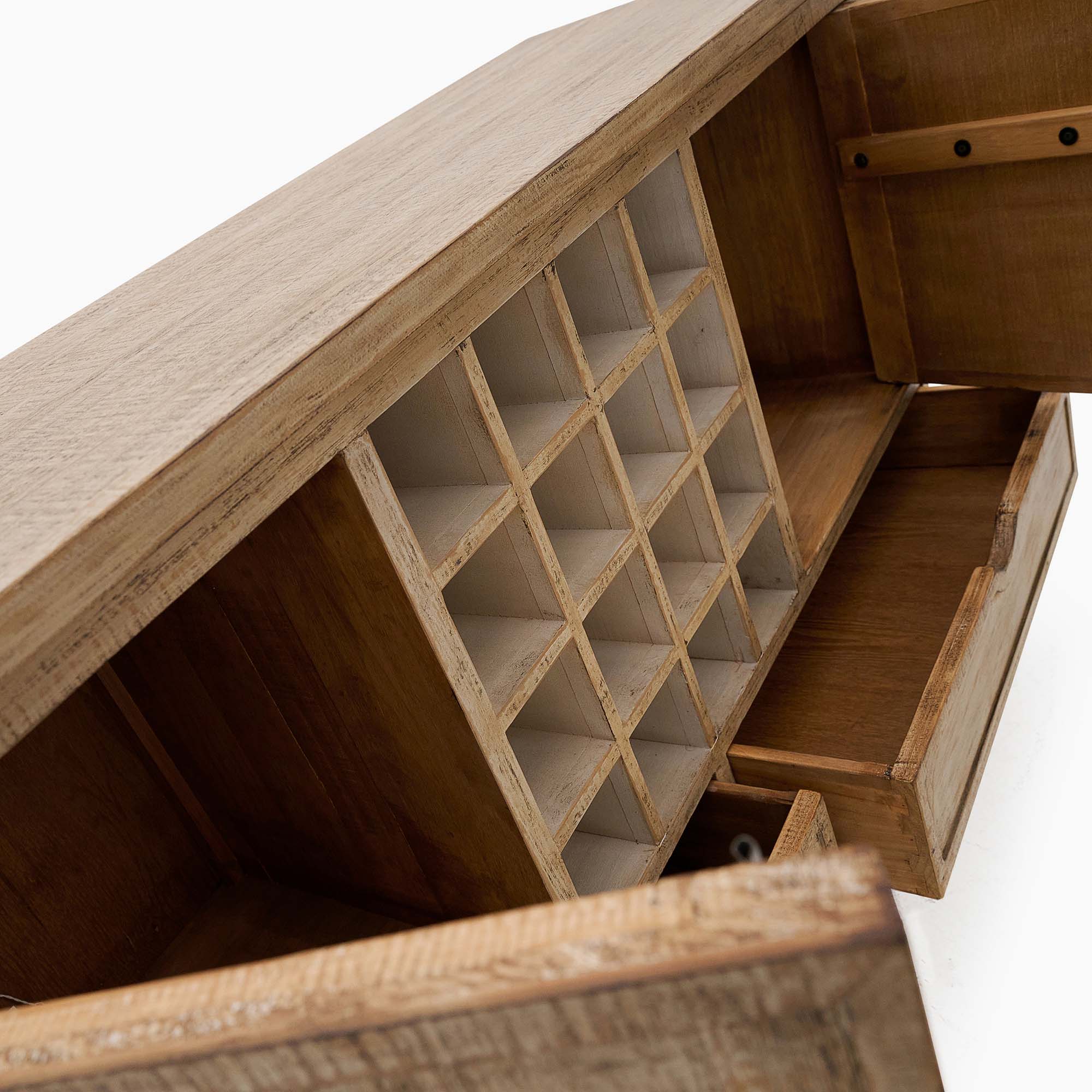 Dakota Sideboard with Wine Rack - Sideboard with Wine Rack Reclaimed Solid Wood - Image 5