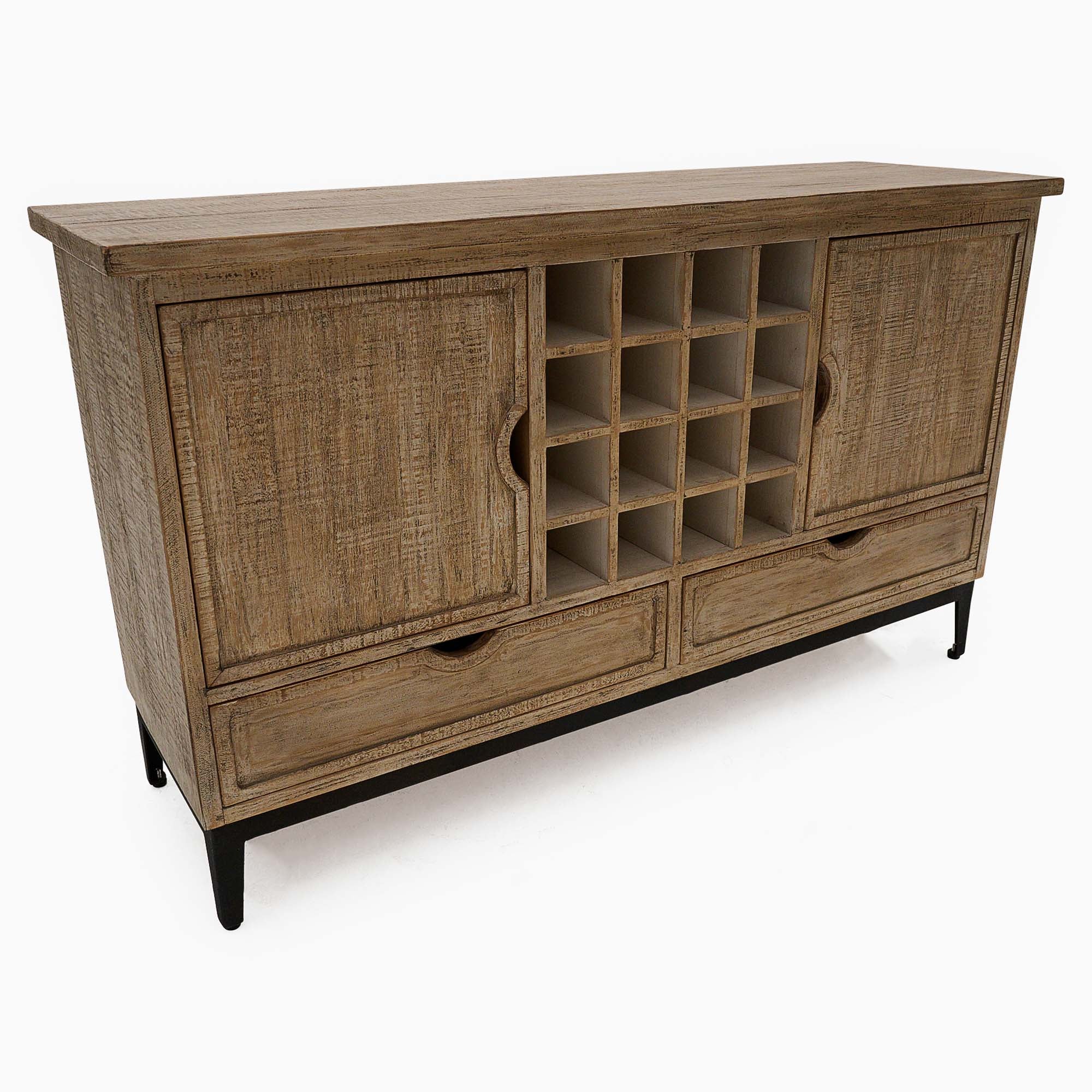 Dakota Sideboard with Wine Rack - Sideboard with Wine Rack Reclaimed Solid Wood - Image 7