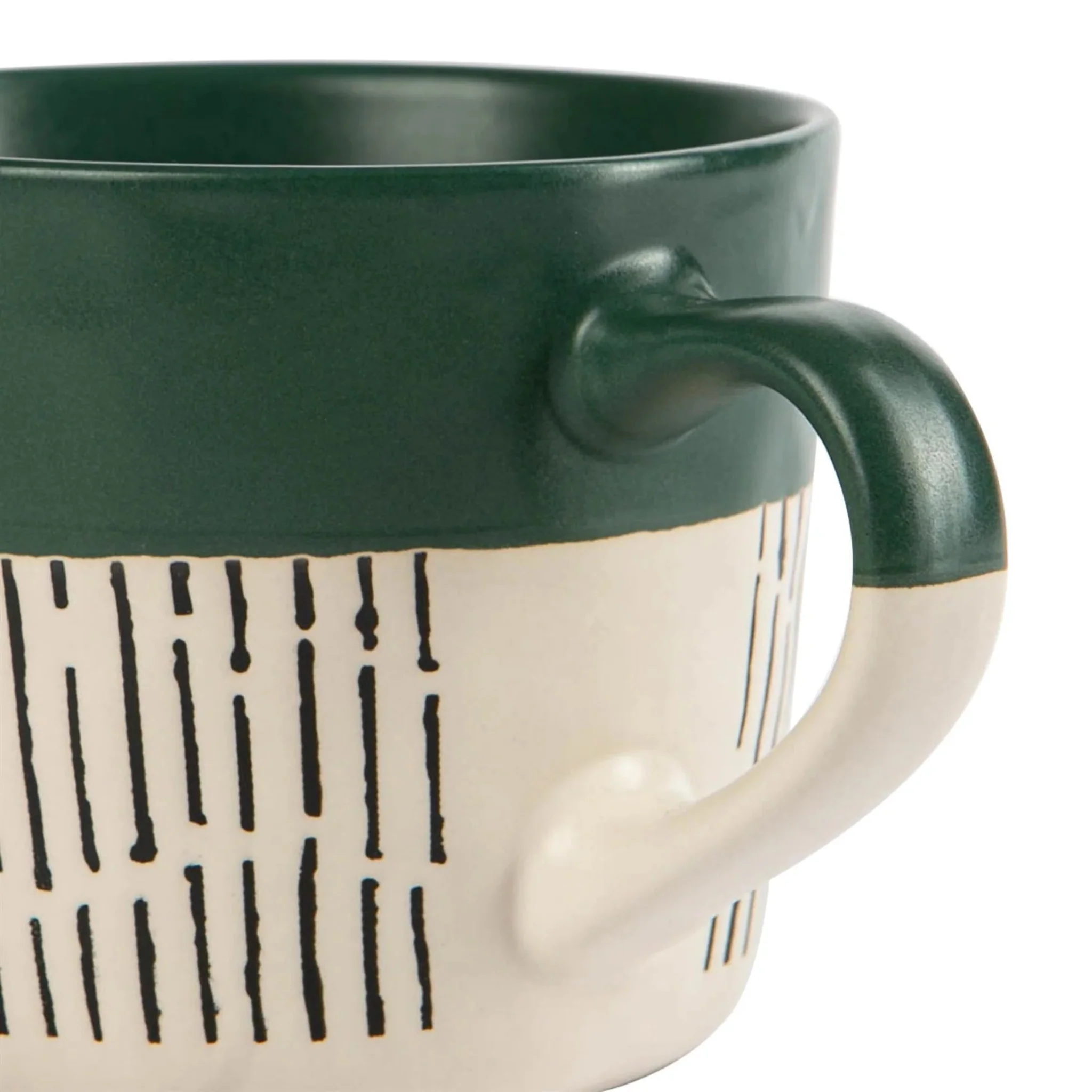 Dash Two Tone Green Mug - Two Tone Dash Sage Mug - Image 2