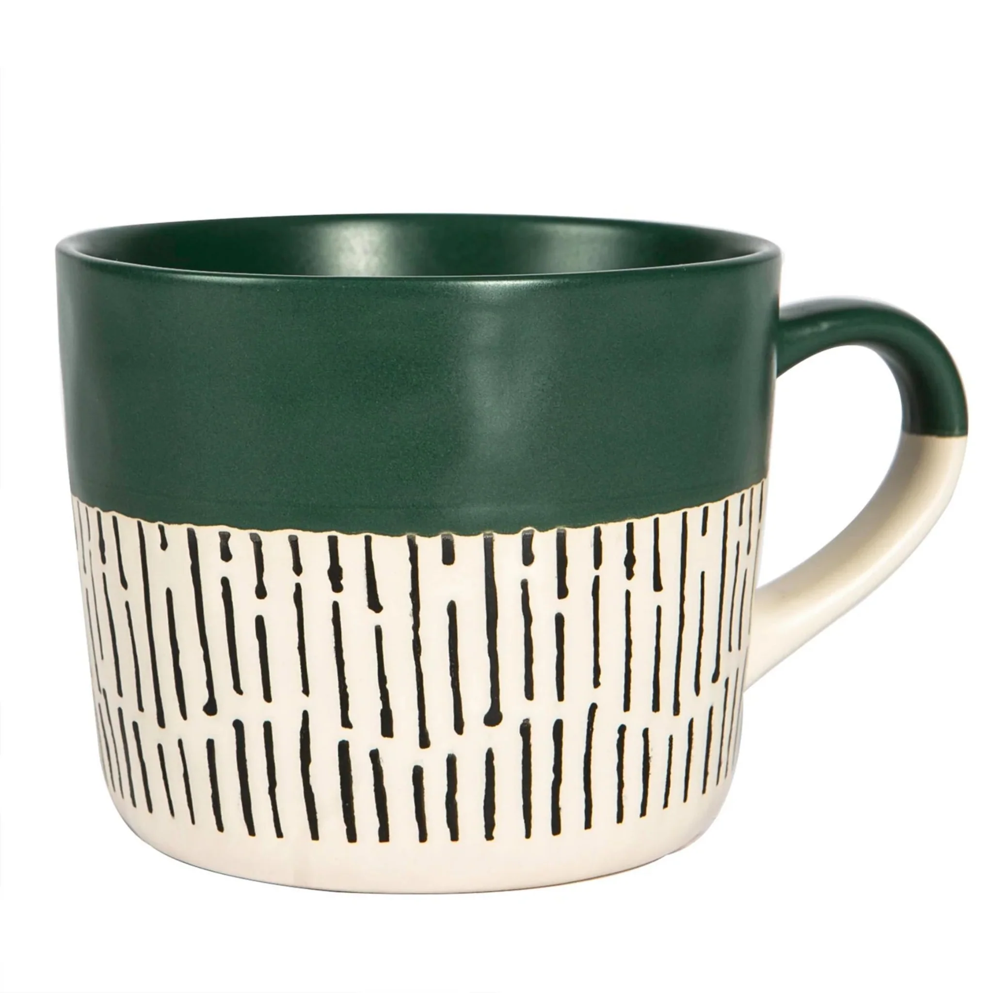 Dash Two Tone Green Mug - Two Tone Dash Sage Mug - Image 3