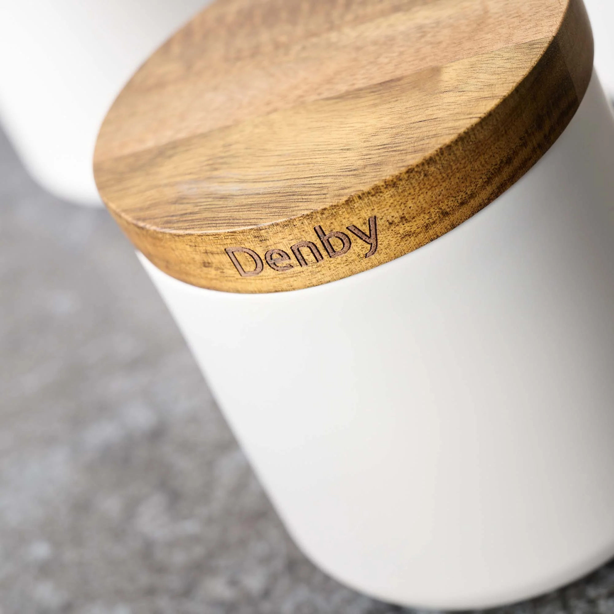 Denby Acacia Lid White Set of 3 Storage Canisters - DISC Denby Storage Canisters S/3 White - Image 3