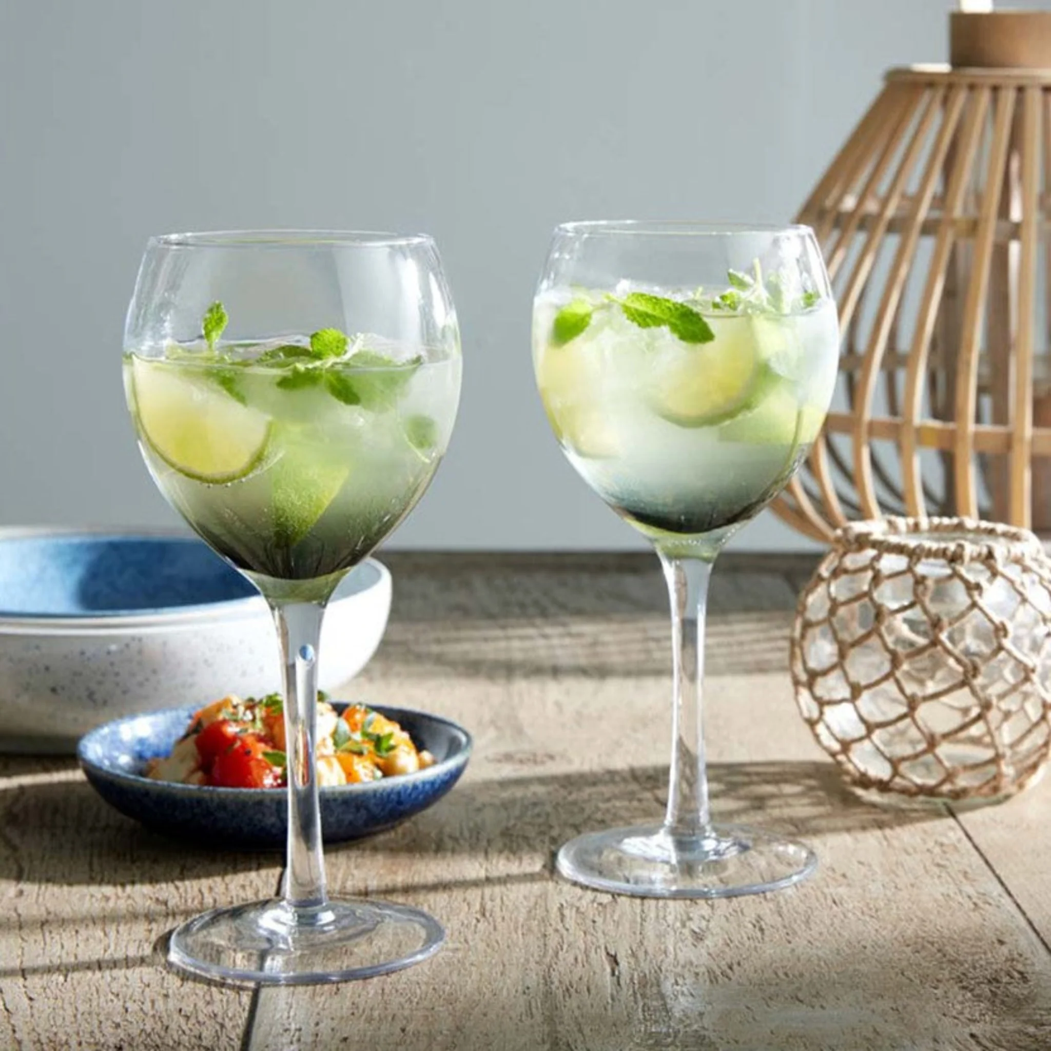 Denby Contemporary Wine Glass Grey Set Of 2 - DISC Contemporary Smoked Grey Wine Glass Set Of 2