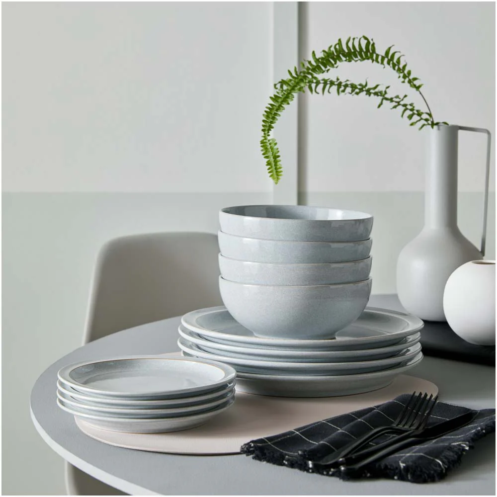Denby Dove Grey 12 Piece Dinner Set - DISC Dove Grey 12 Piece Tableware Set