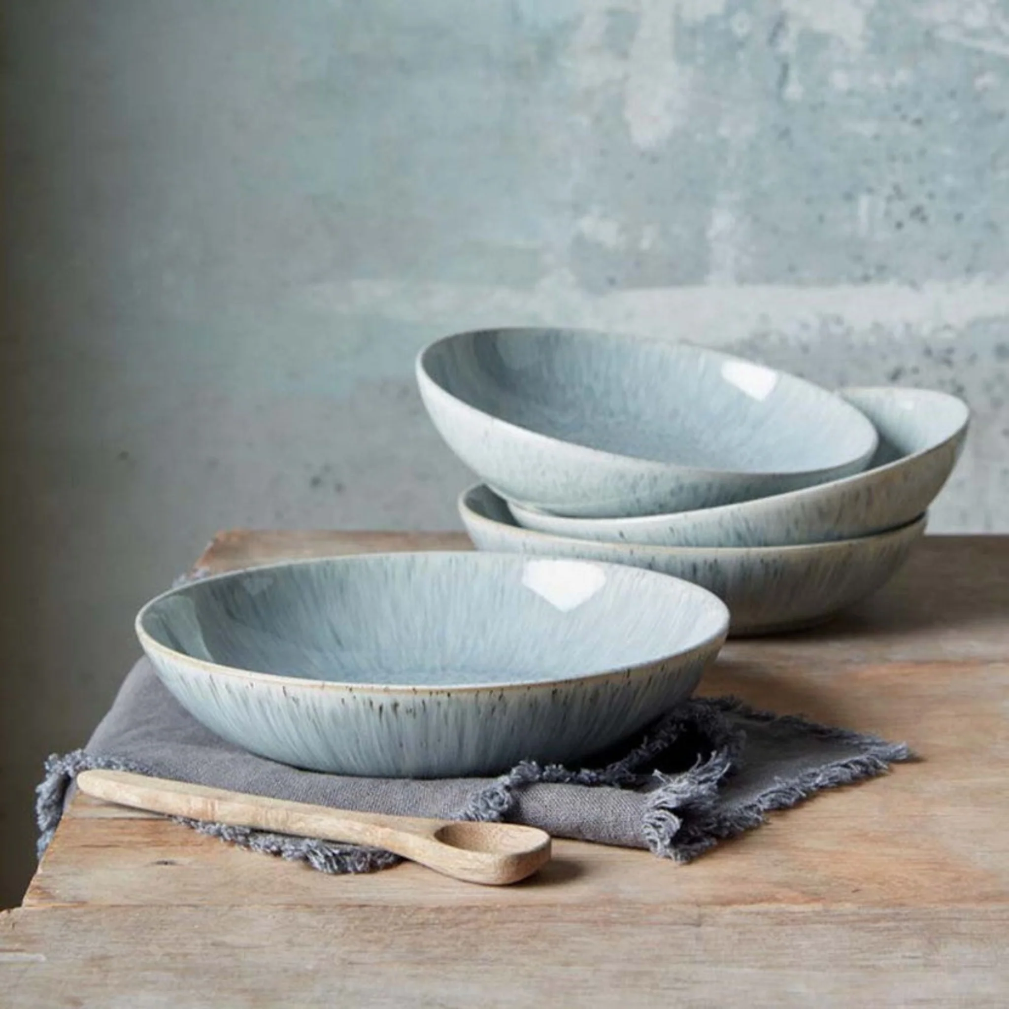 Denby Halo Speckle Pasta Bowls Set Of 4 - DISC Halo Speckle Set Of 4 Pasta Bowls