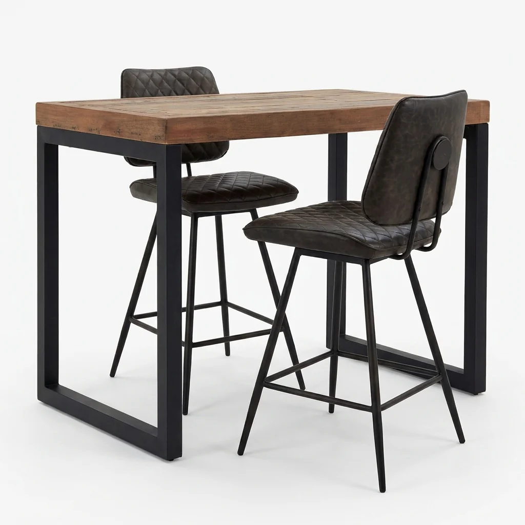 Detroit Bar Table & 2 Starley Bar Stools Set