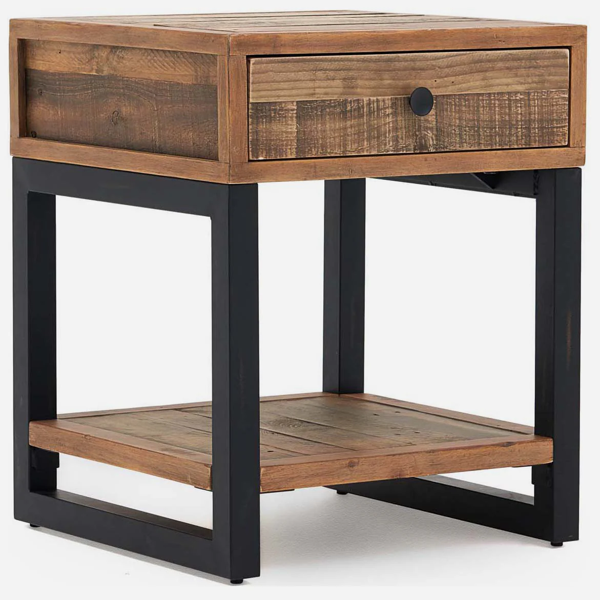 Detroit Side Table - Lamp Table Oaklands & Rustic Natural Finish - Image 4