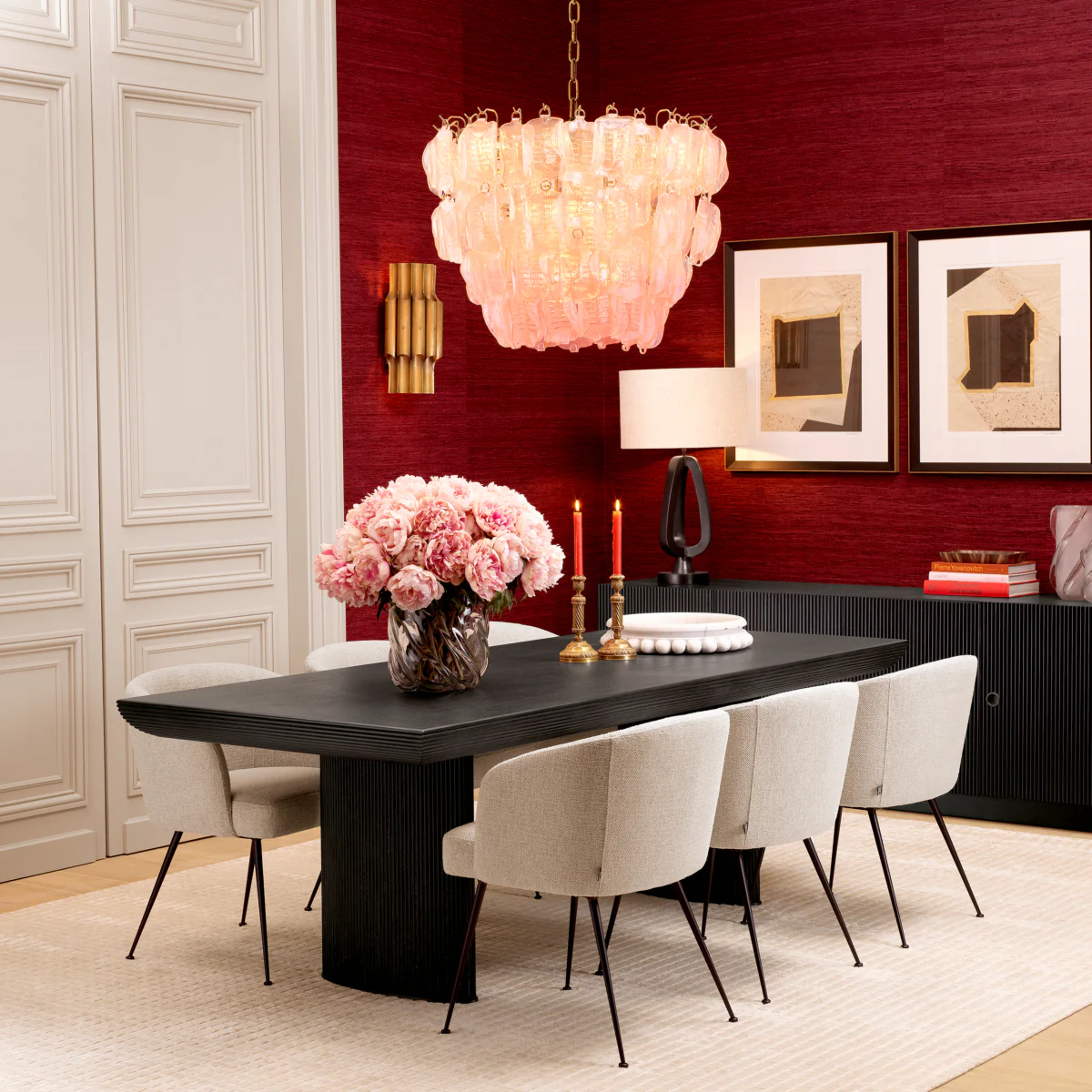 Eichholtz Aiden Dining Chair Renato Off-White Black Legs - Aiden Dining Chair Renato Off-White - Image 2