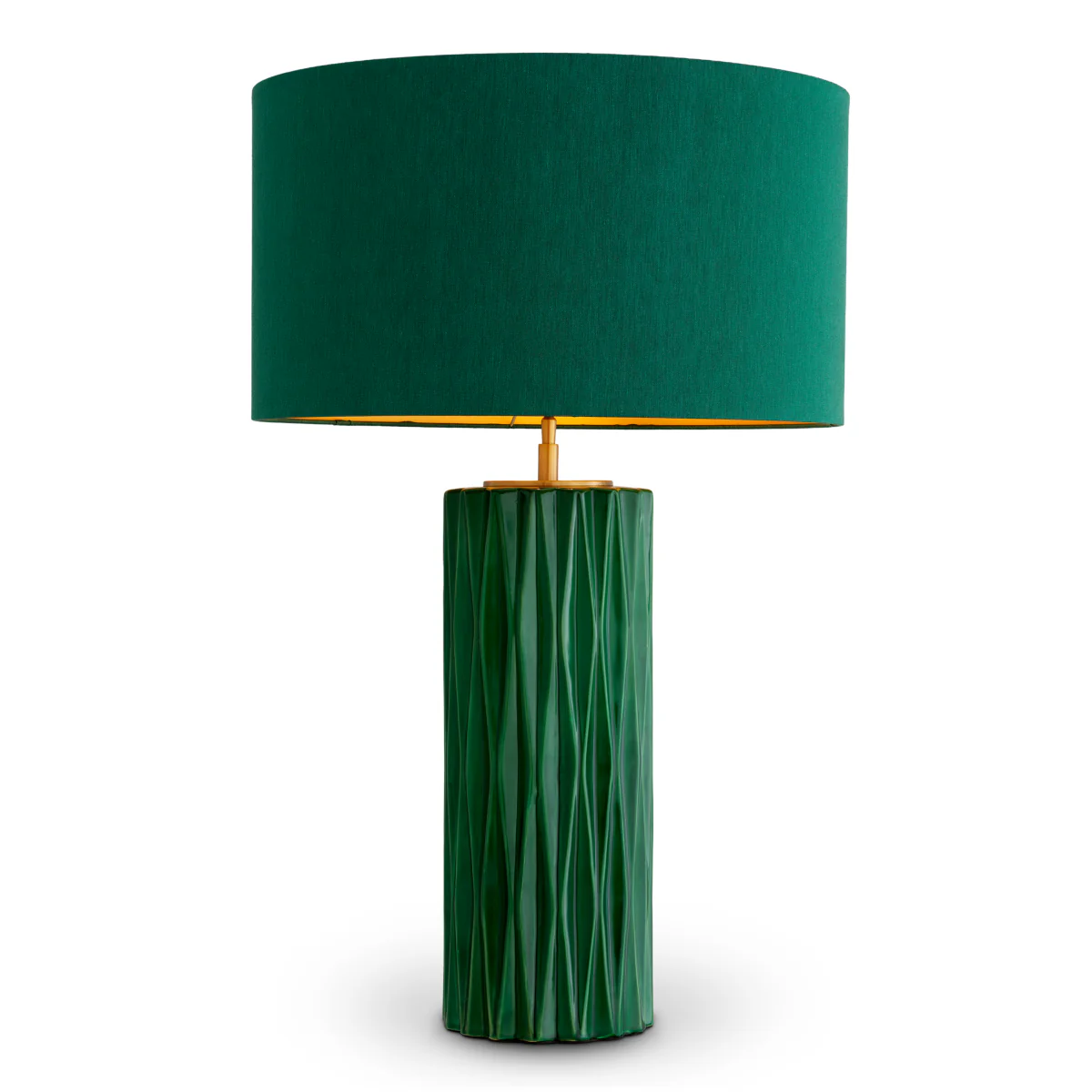 Eichholtz Amarello Table Lamp Crackled Green Ceramic Antique Brass Finish - Table Lamp Amarello
