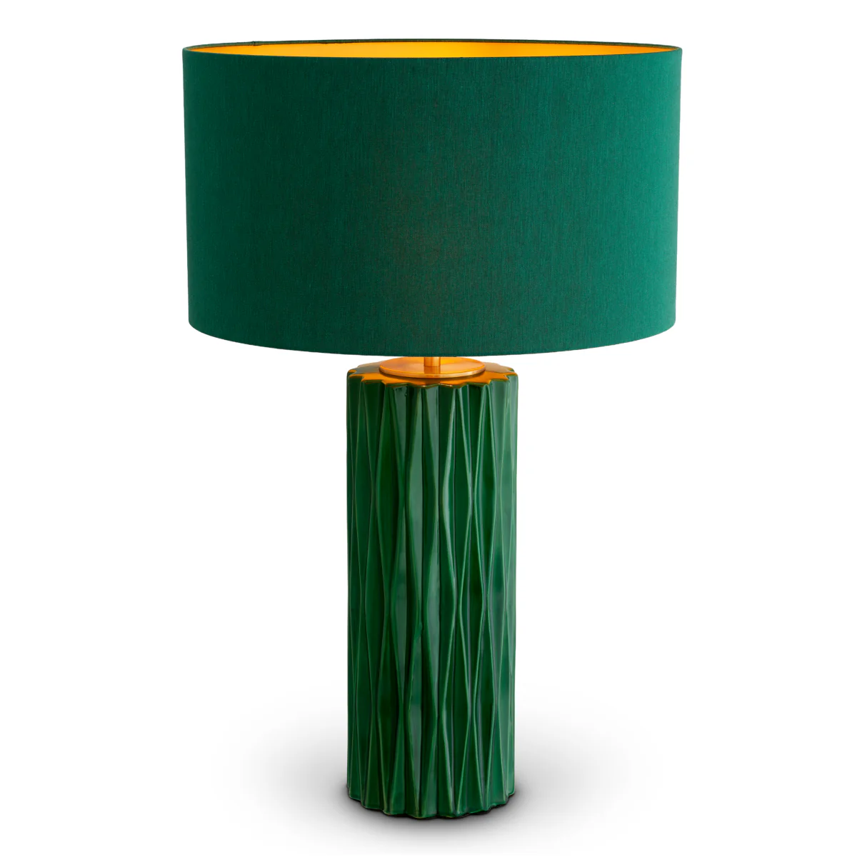 Eichholtz Amarello Table Lamp Crackled Green Ceramic Antique Brass Finish - Table Lamp Amarello - Image 3