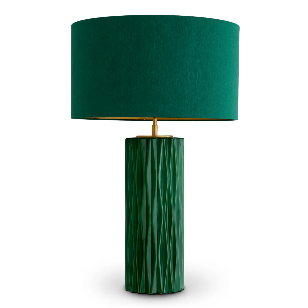 Eichholtz Amarello Table Lamp Crackled Green Ceramic Antique Brass Finish - Table Lamp Amarello - Image 5
