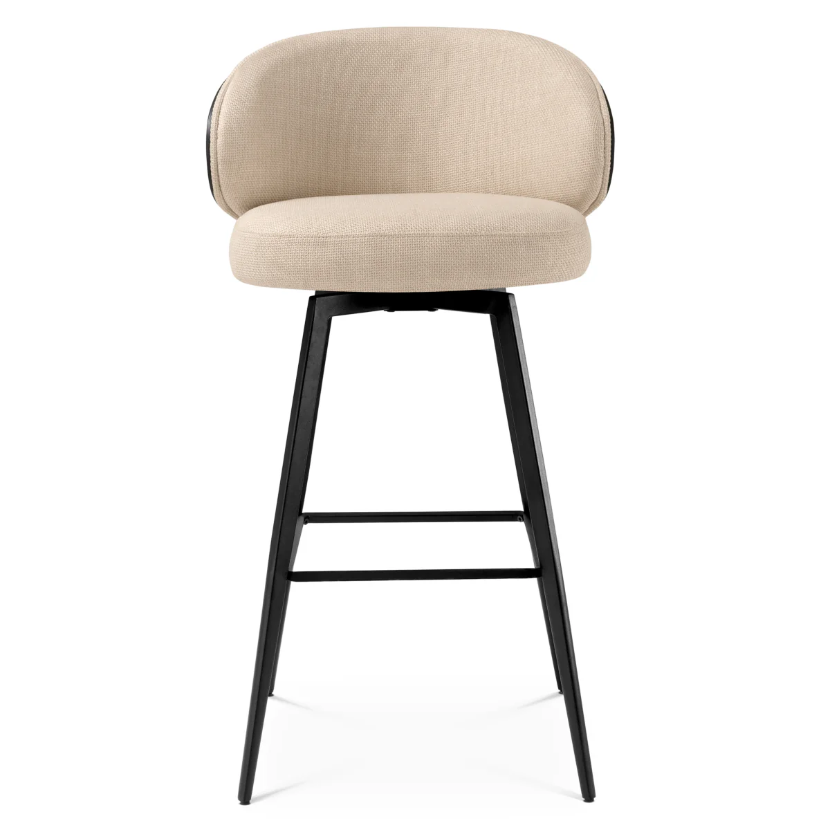 Eichholtz Camerota Swivel Bar Stool Scalea Sand Black Wooden Back & Legs - Swivel Bar Stool Scalea Sand Black Wooden Back - Image 3