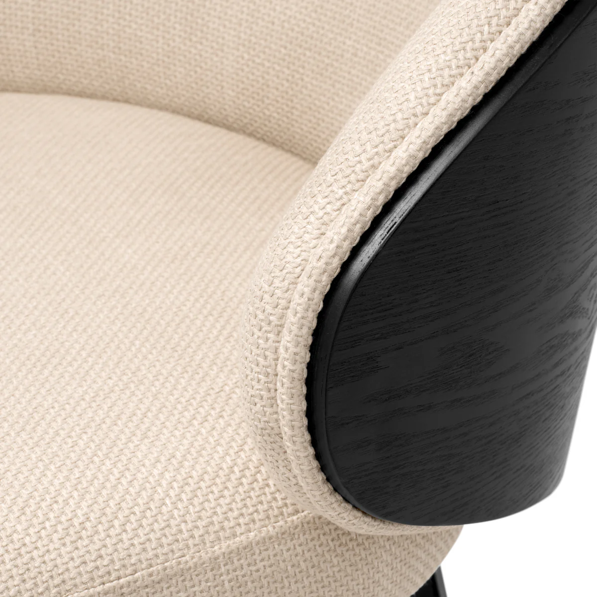 Eichholtz Camerota Swivel Bar Stool Scalea Sand Black Wooden Back & Legs - Swivel Bar Stool Scalea Sand Black Wooden Back - Image 7