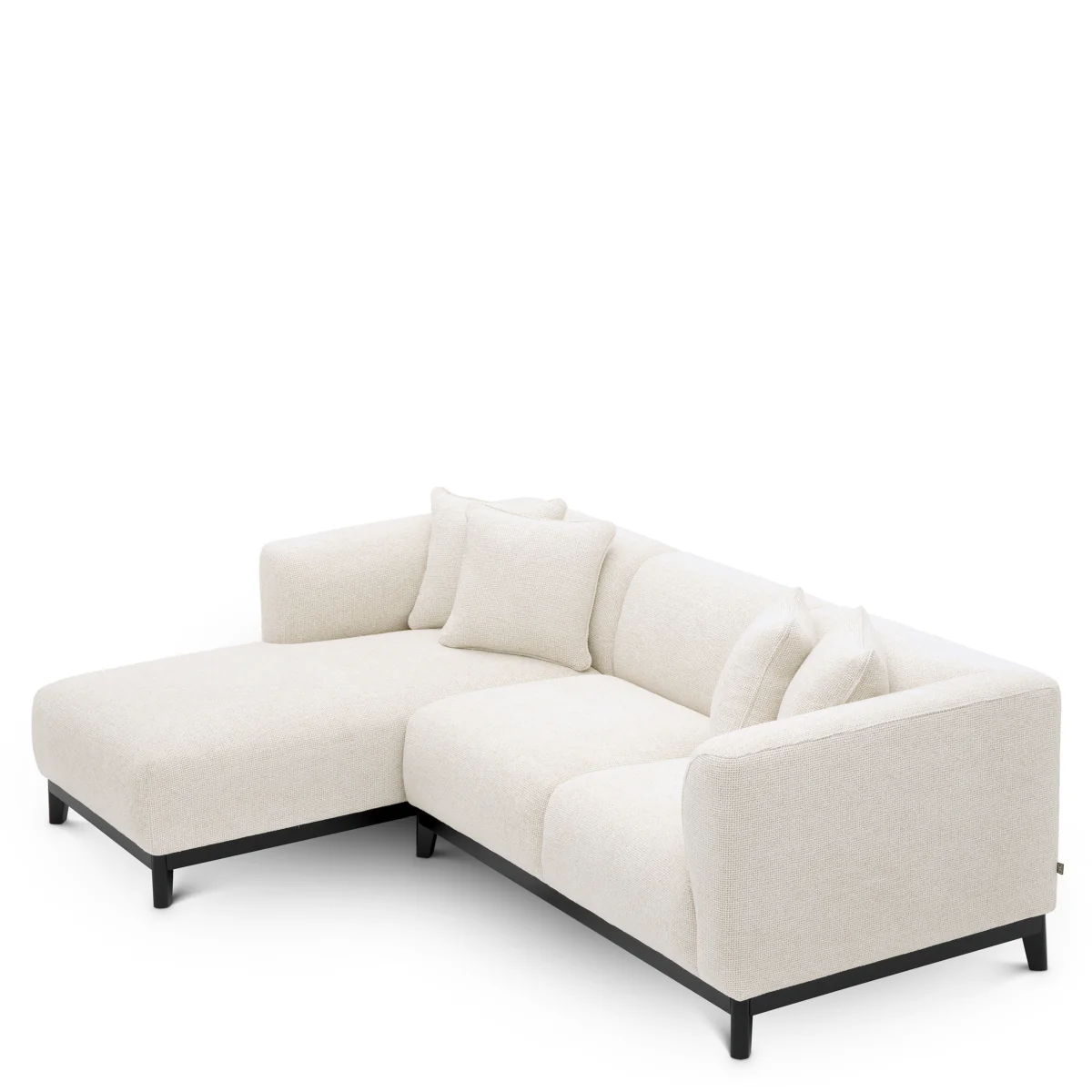 Eichholtz Corso 2 Seater Chaise Left Lyssa Off-White Black Base - 2 Seater Chaise Left Lyssa Off-White - Image 5