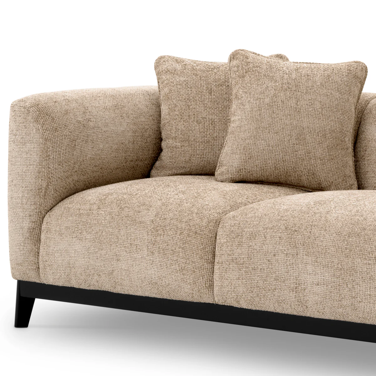 Eichholtz Corso 3 Seater Sofa Lyssa Sand Black Base - 3 Seater Sofa Lyssa Sand - Image 5