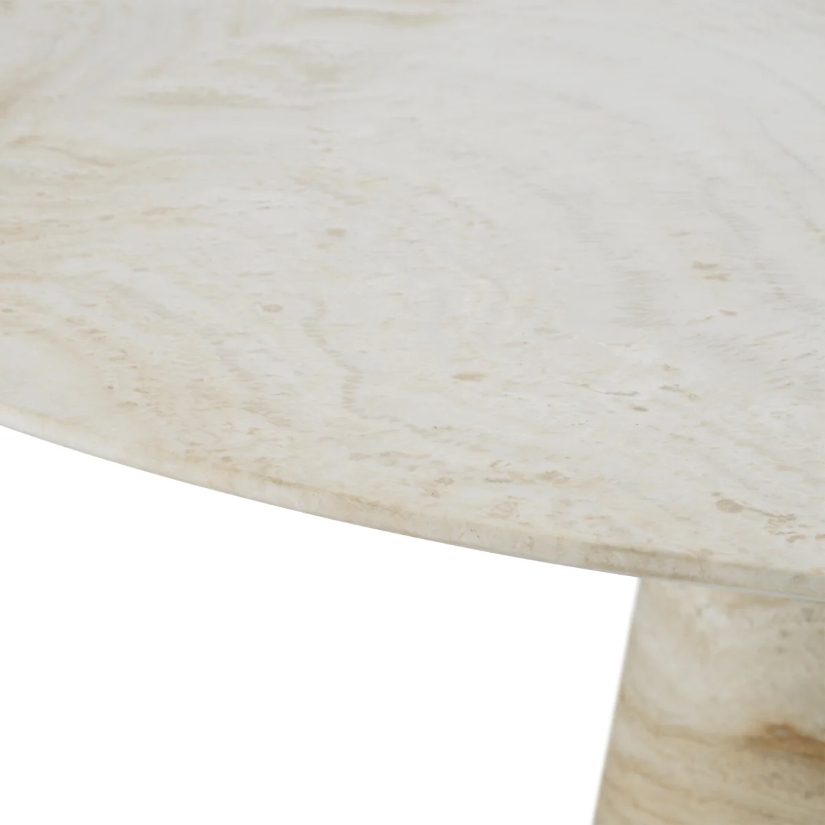 Eichholtz Genova Round Dining Table Travertine  Brushed Brass Finish - Round Dining Table Travertine  Brushed Brass Finish - Image 5
