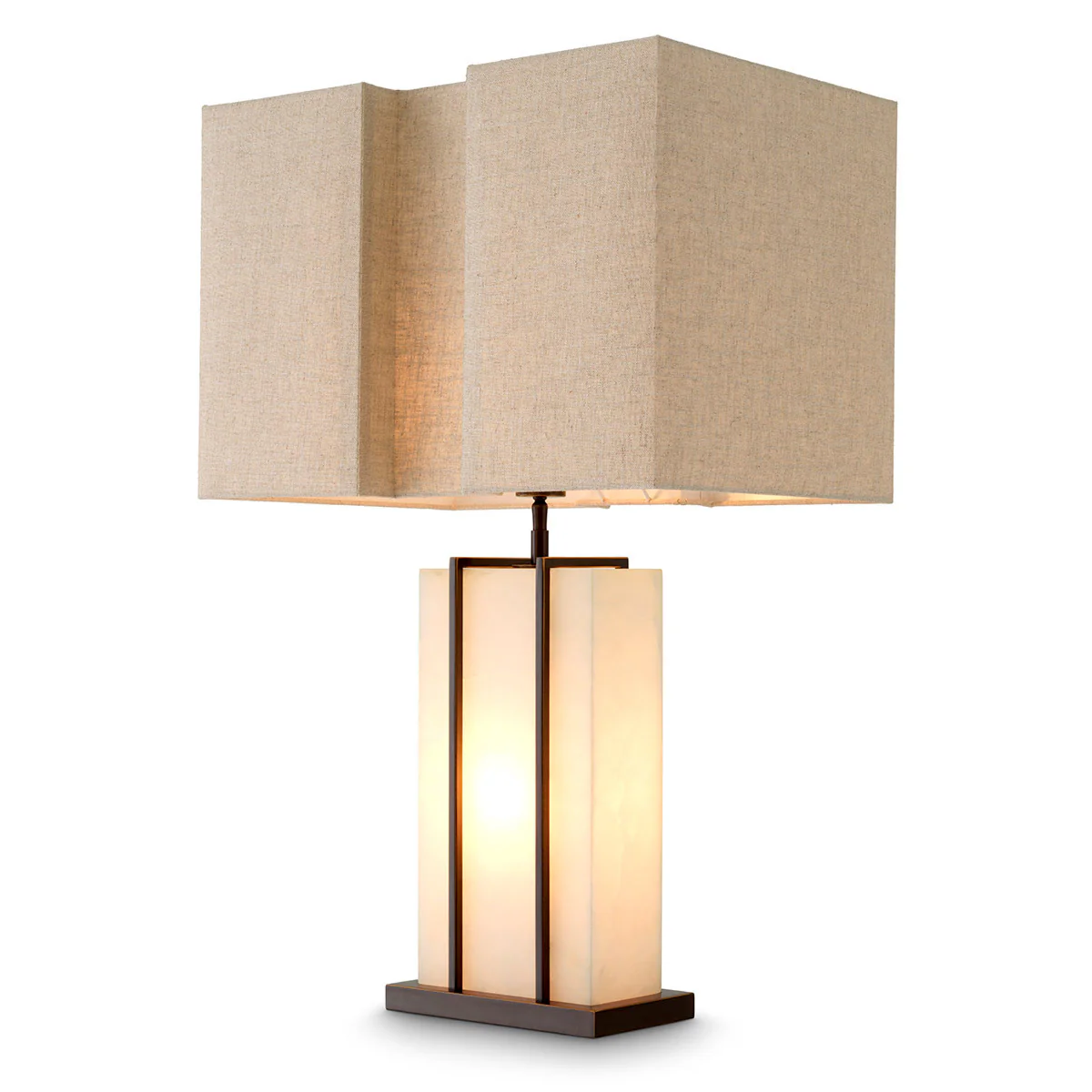 Eichholtz Graham Table Lamp Bronze Highlight Finish Alabaster - Table Lamp Graham