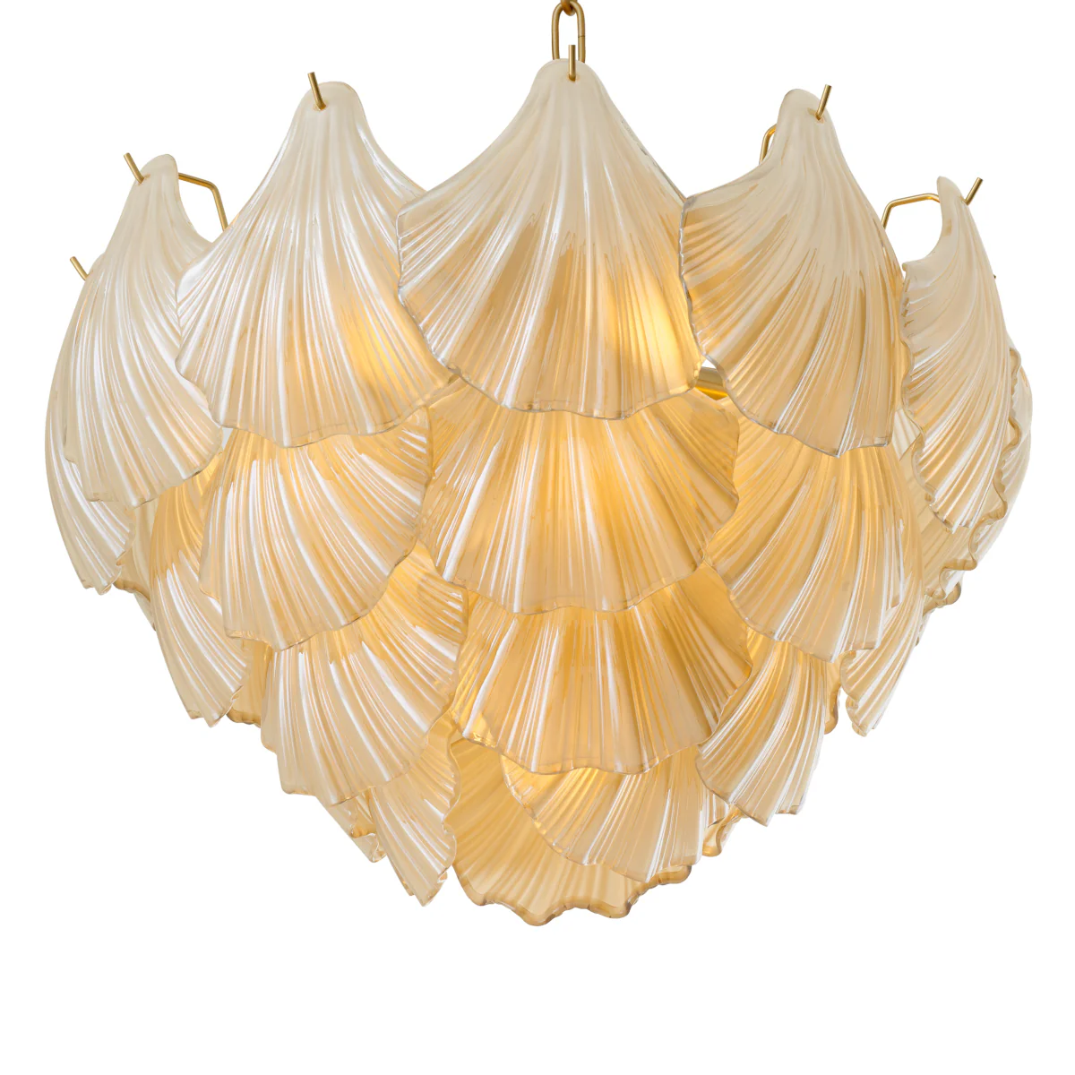 Eichholtz Ibiza Chandelier Antique Brass And Champagne Coloured Glass - Chandelier Ibiza - Image 3