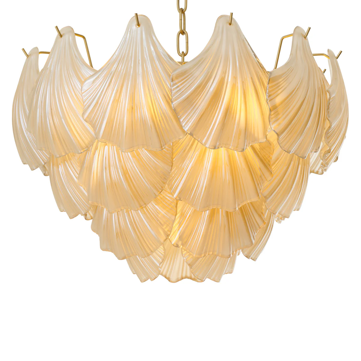 Eichholtz Ibiza Chandelier Antique Brass And Champagne Coloured Glass - Chandelier Ibiza - Image 4