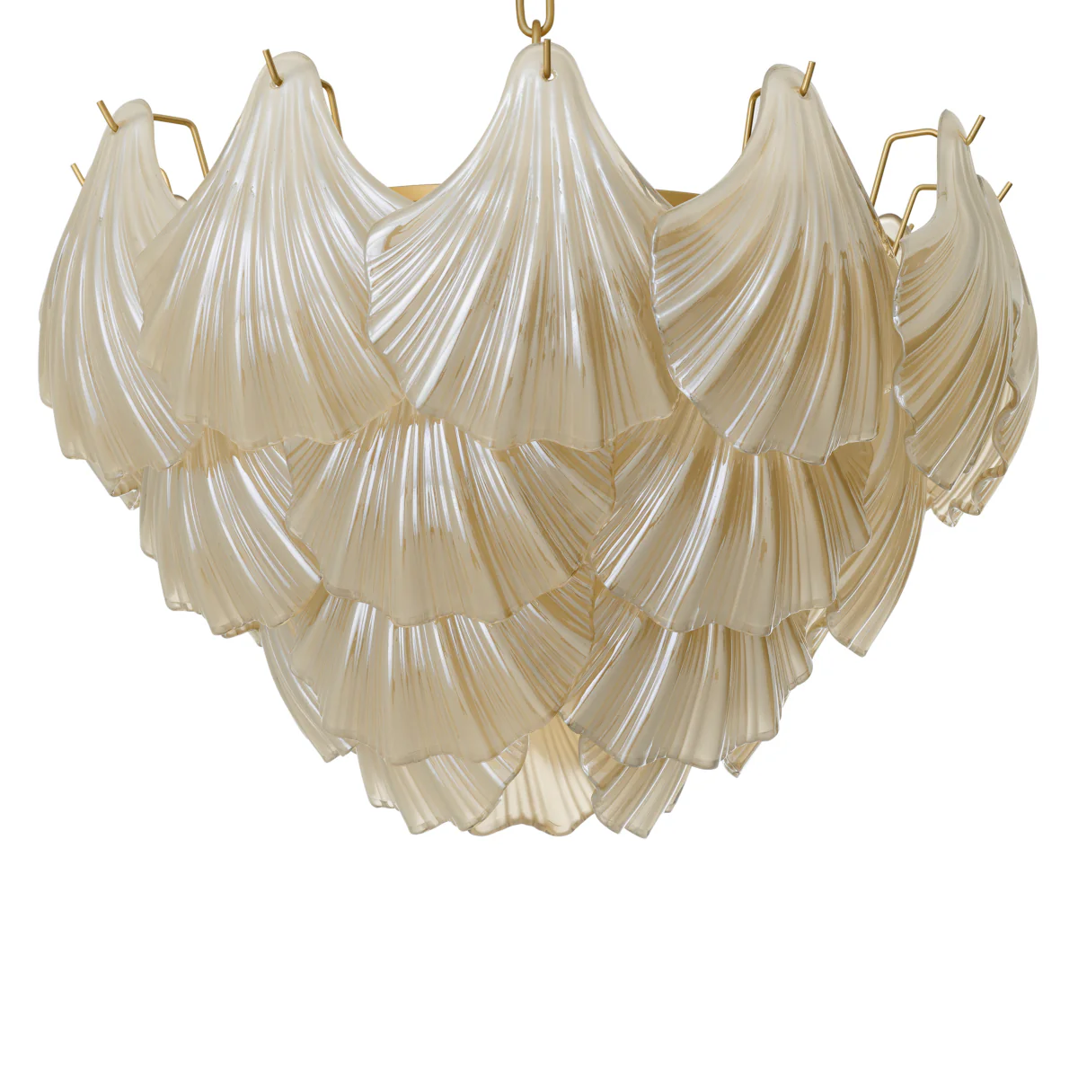 Eichholtz Ibiza Chandelier Antique Brass And Champagne Coloured Glass - Chandelier Ibiza - Image 5