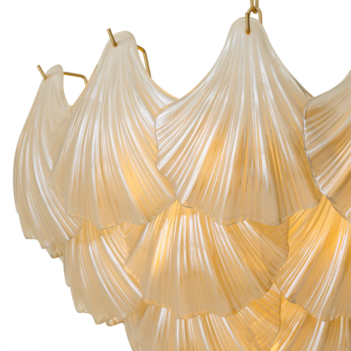 Eichholtz Ibiza Chandelier Antique Brass And Champagne Coloured Glass - Chandelier Ibiza - Image 6