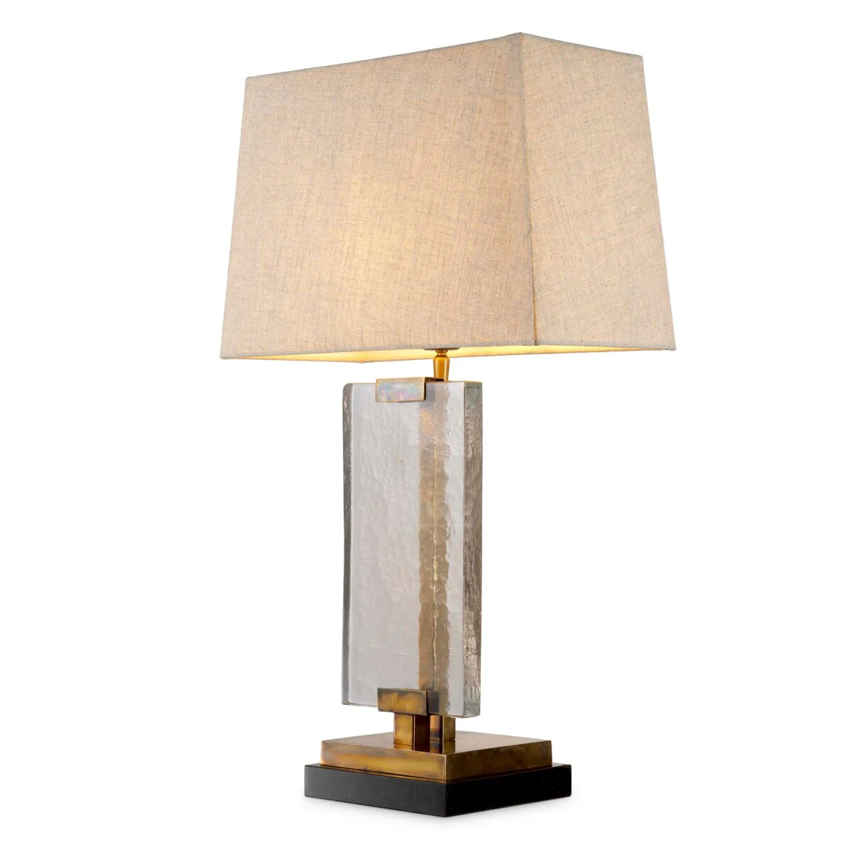 Eichholtz James Table Lamp Vintage Brass Black Granite Base - Table Lamp James