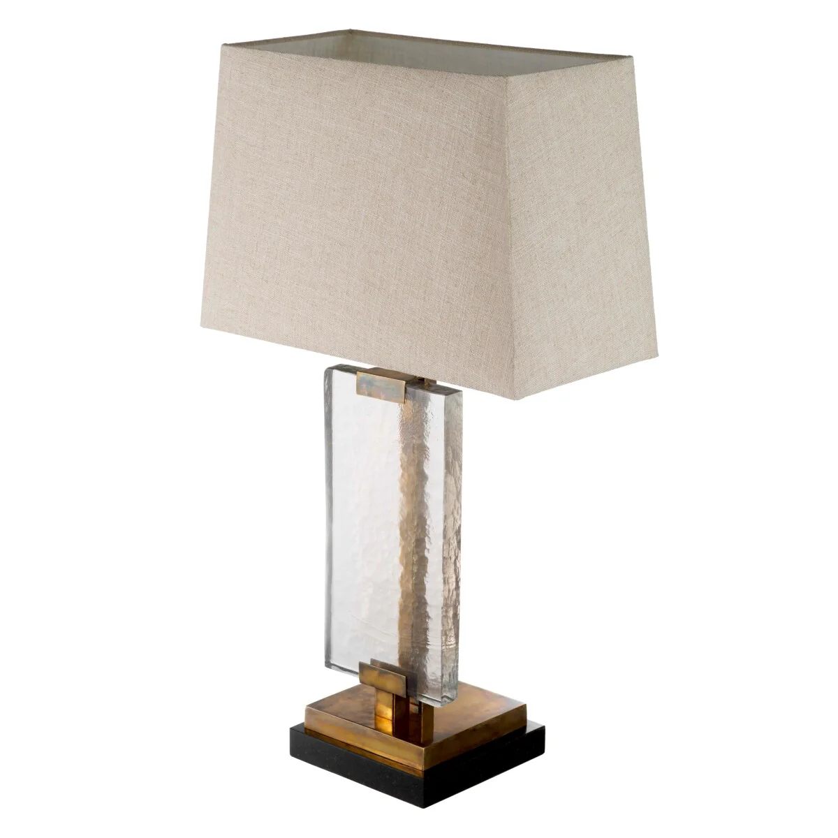 Eichholtz James Table Lamp Vintage Brass Black Granite Base - Table Lamp James - Image 7