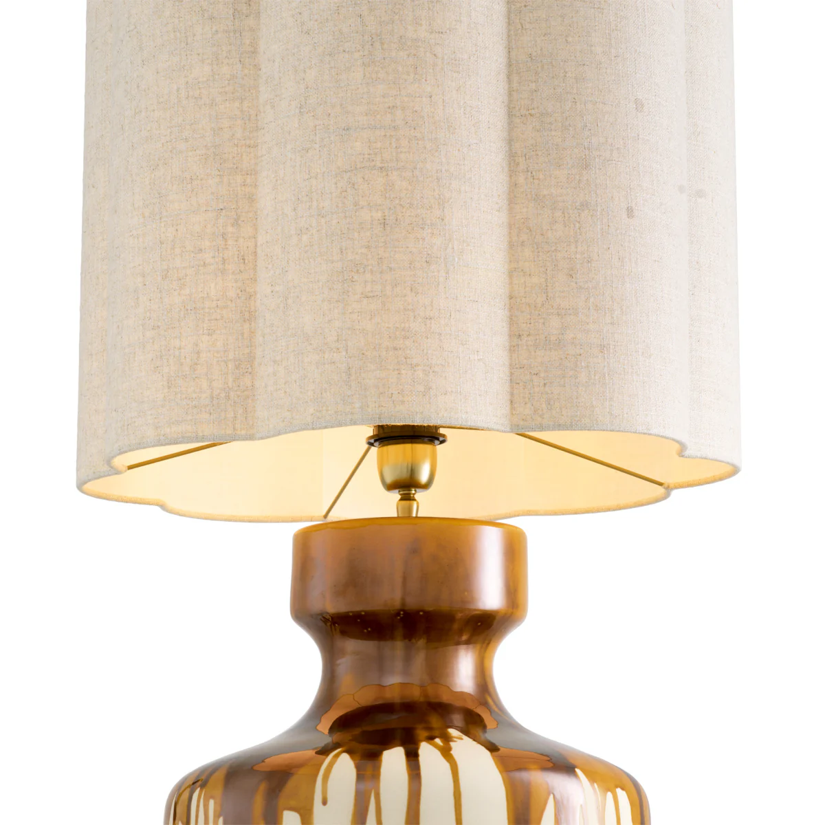 Eichholtz Lorena Table Lamp Brown Drip Effect Vintage Brass Finish - Table Lamp Lorena - Image 4