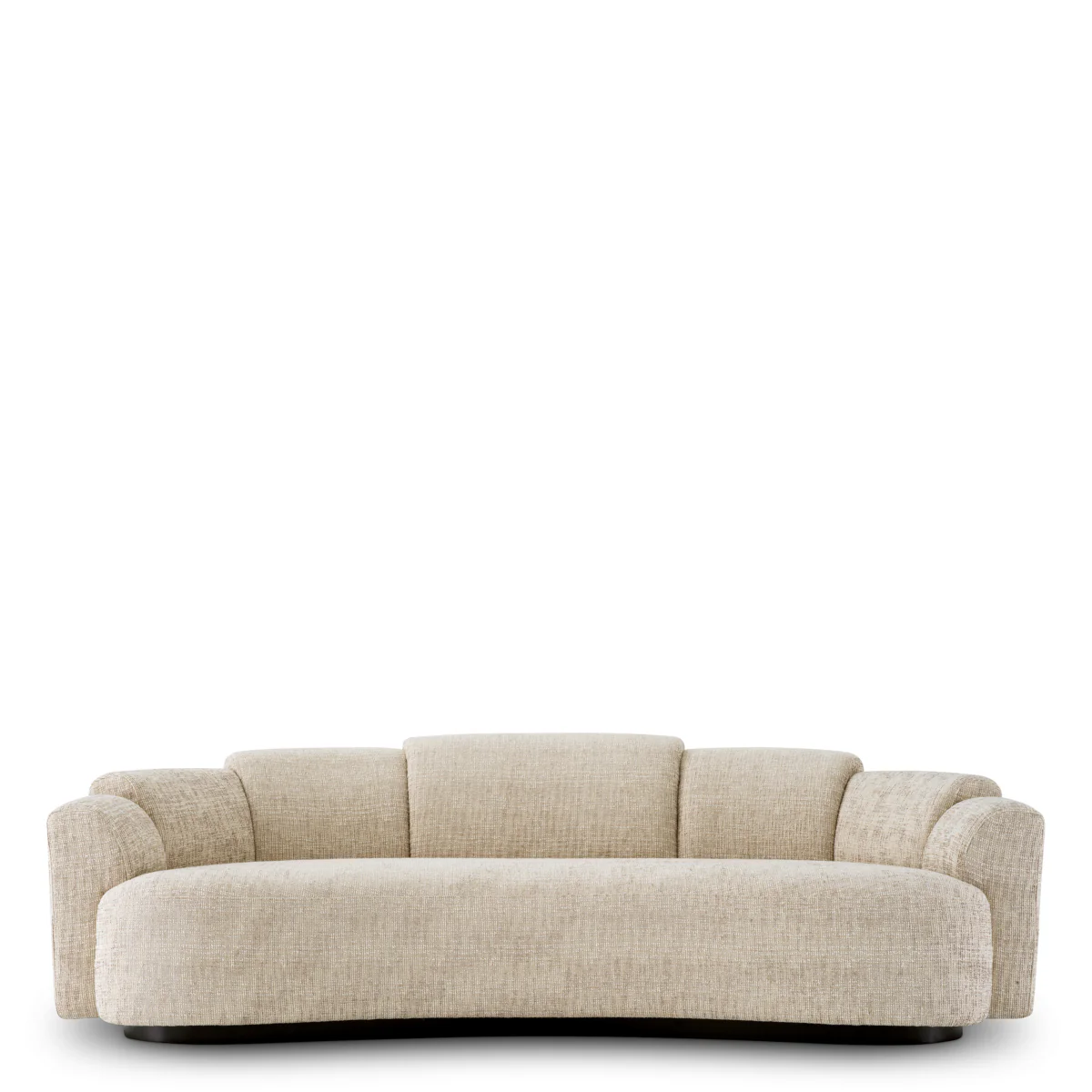 Eichholtz Marbella Large Sofa Creststone Beige Black Wooden Base - Large Sofa Creststone Beige - Image 3